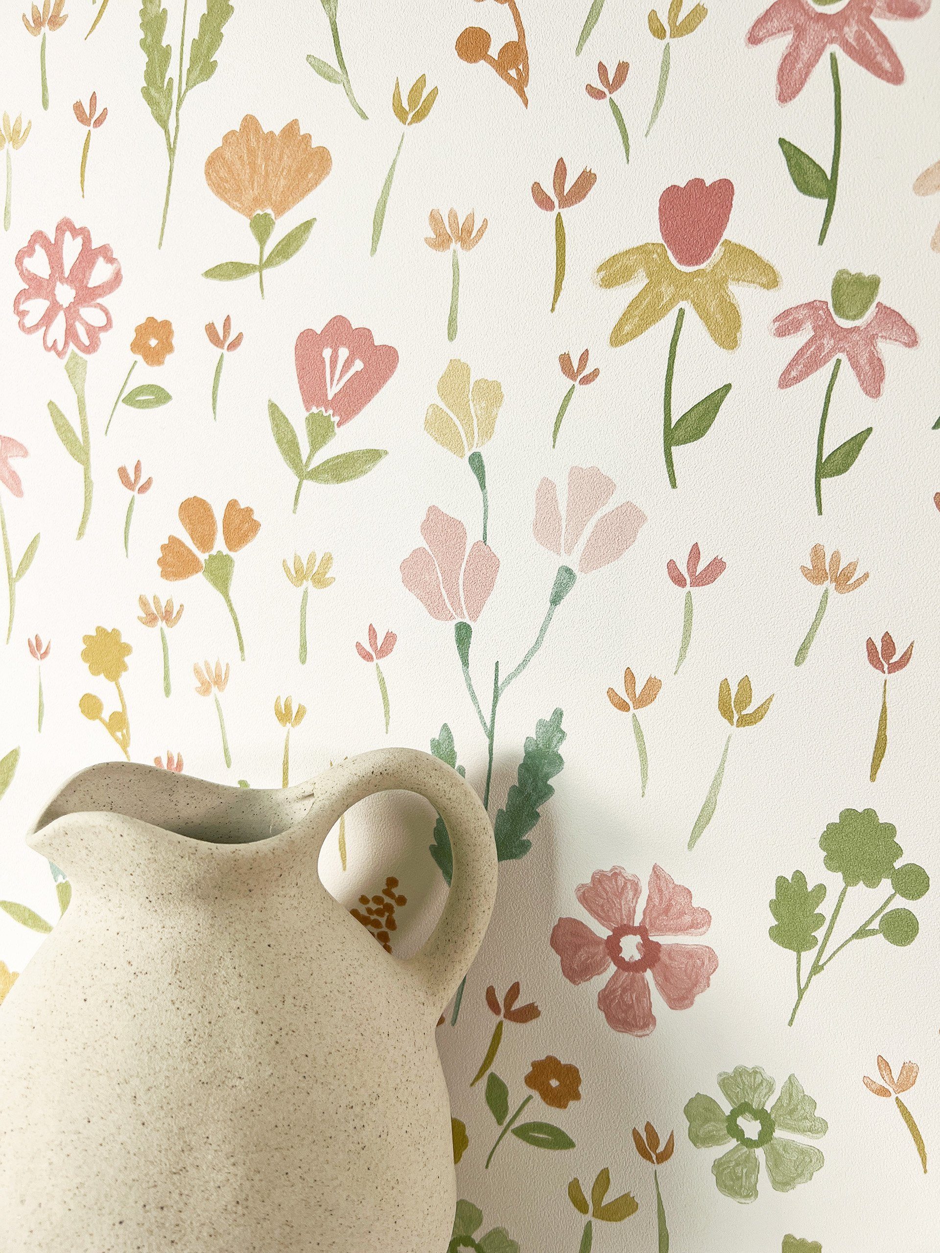 Newroom Vliestapete, Weiß Tapete Floral Blumen günstig online kaufen