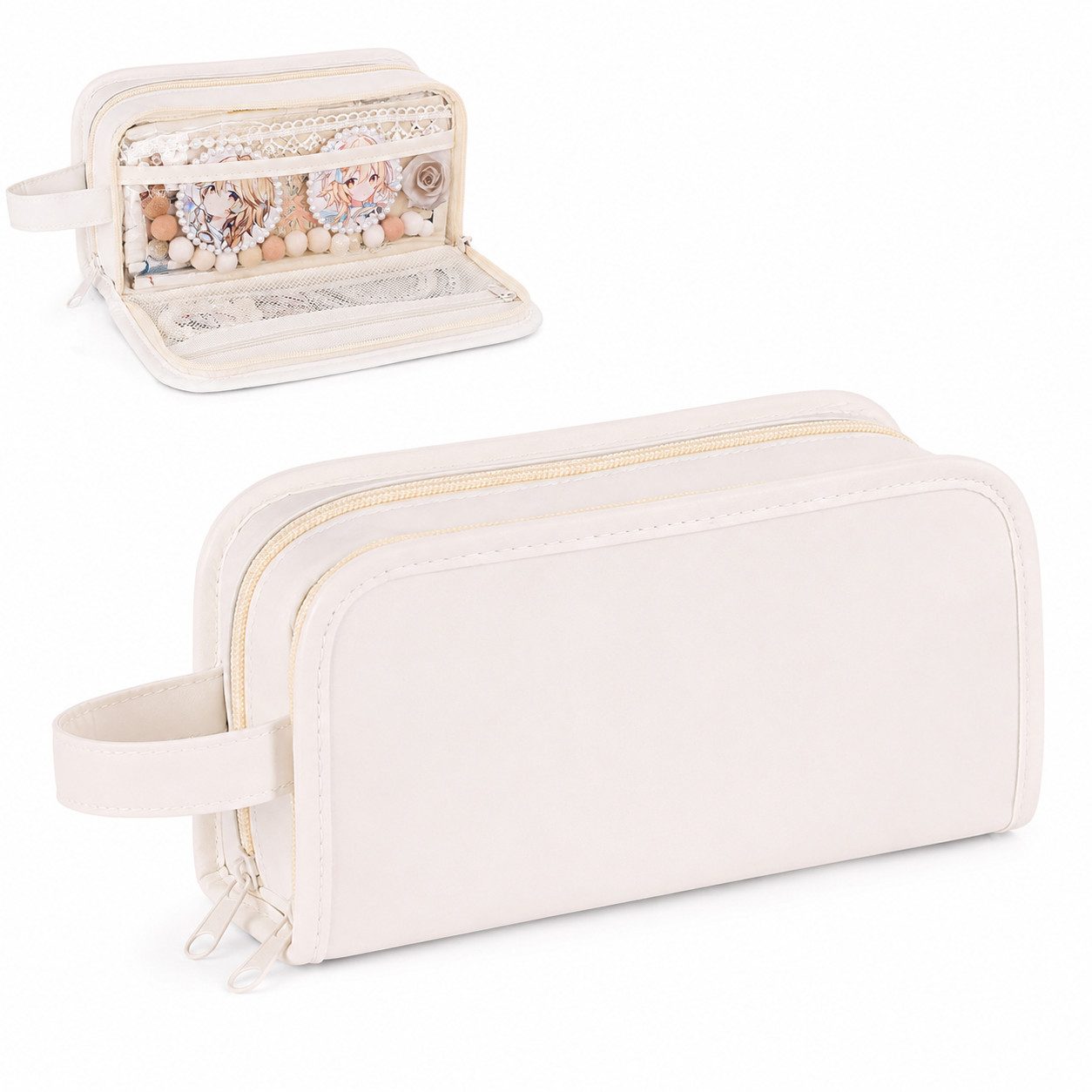 Diwzbyn Federmäppchen Große Kapazität Federmäppchen mit 5 Fächern,Stifte Tasche aus Canvas, Stiftemappe für Schule, Teenager, Mädchen, Jungen, Männer und Frauen