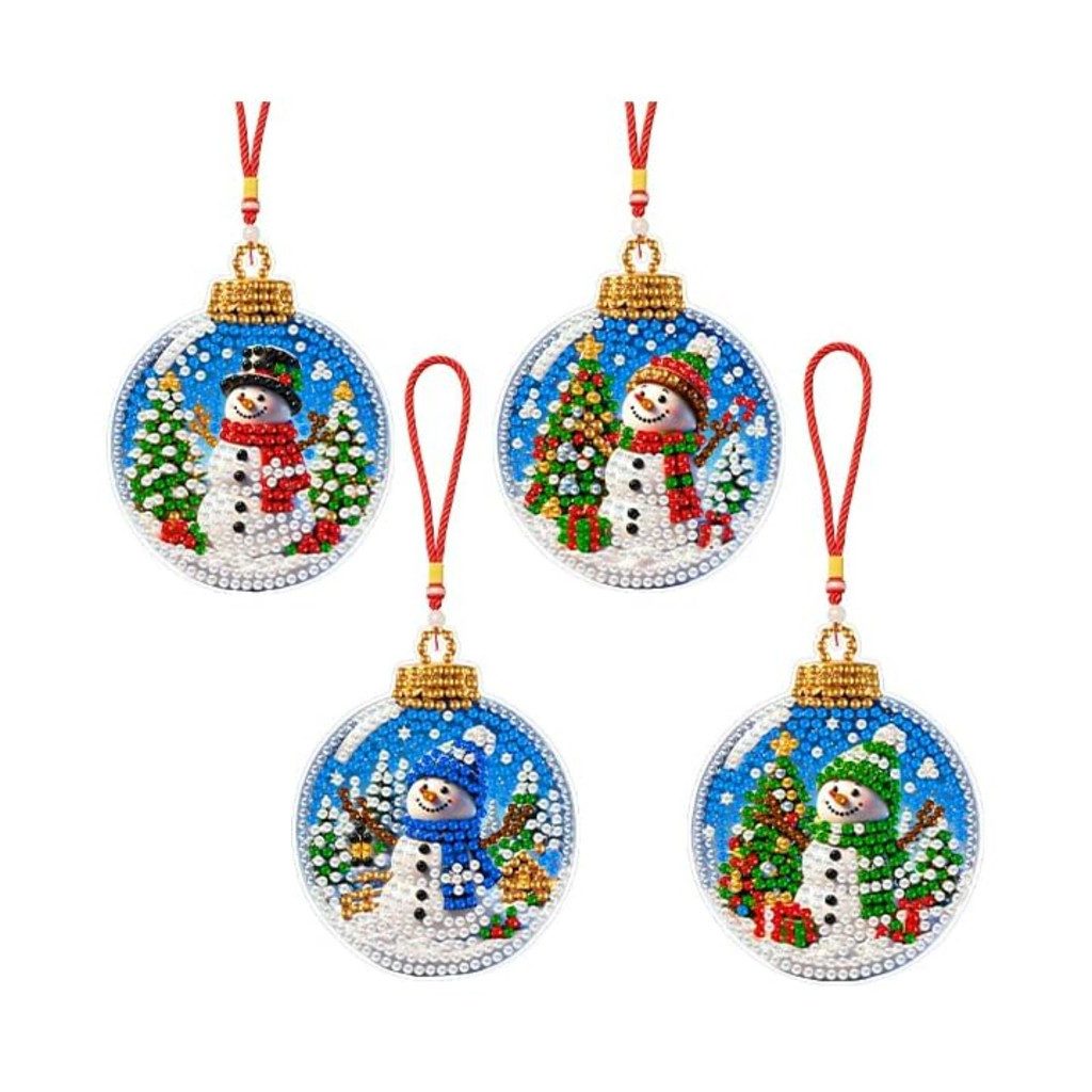 Bomiclss Kreativset 4er-Set Hängendes Diamond-Art-Set,DIY Kunst,Weihnachtsdeko, (4-tlg), Diamant-Kunst Untersetzer Set für Anfänger & Erwachsene
