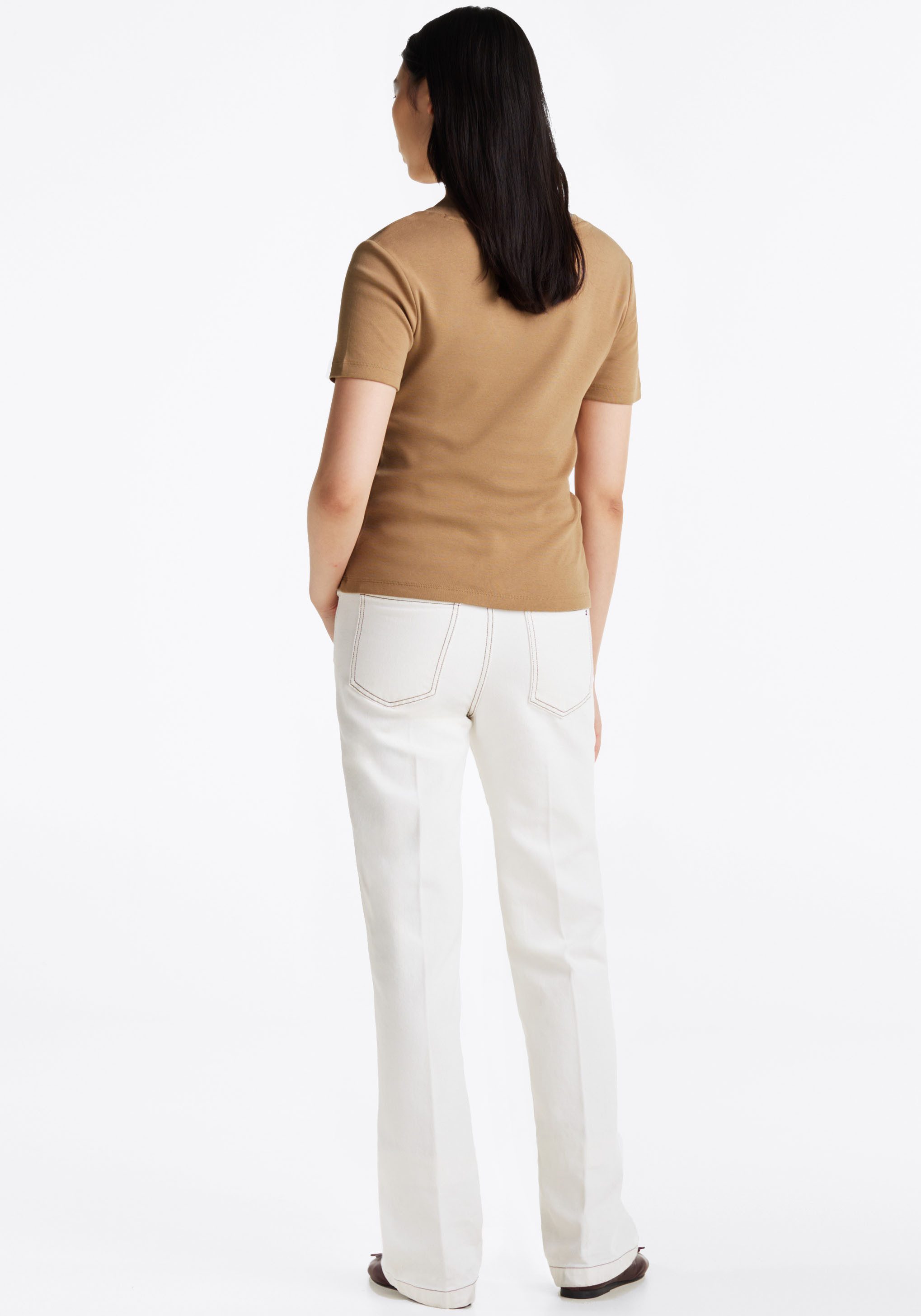 Tommy Hilfiger T-Shirt SLIM CODY V-NK SS mit V-Ausschnitt und Streifen Baumwolle, slim fit