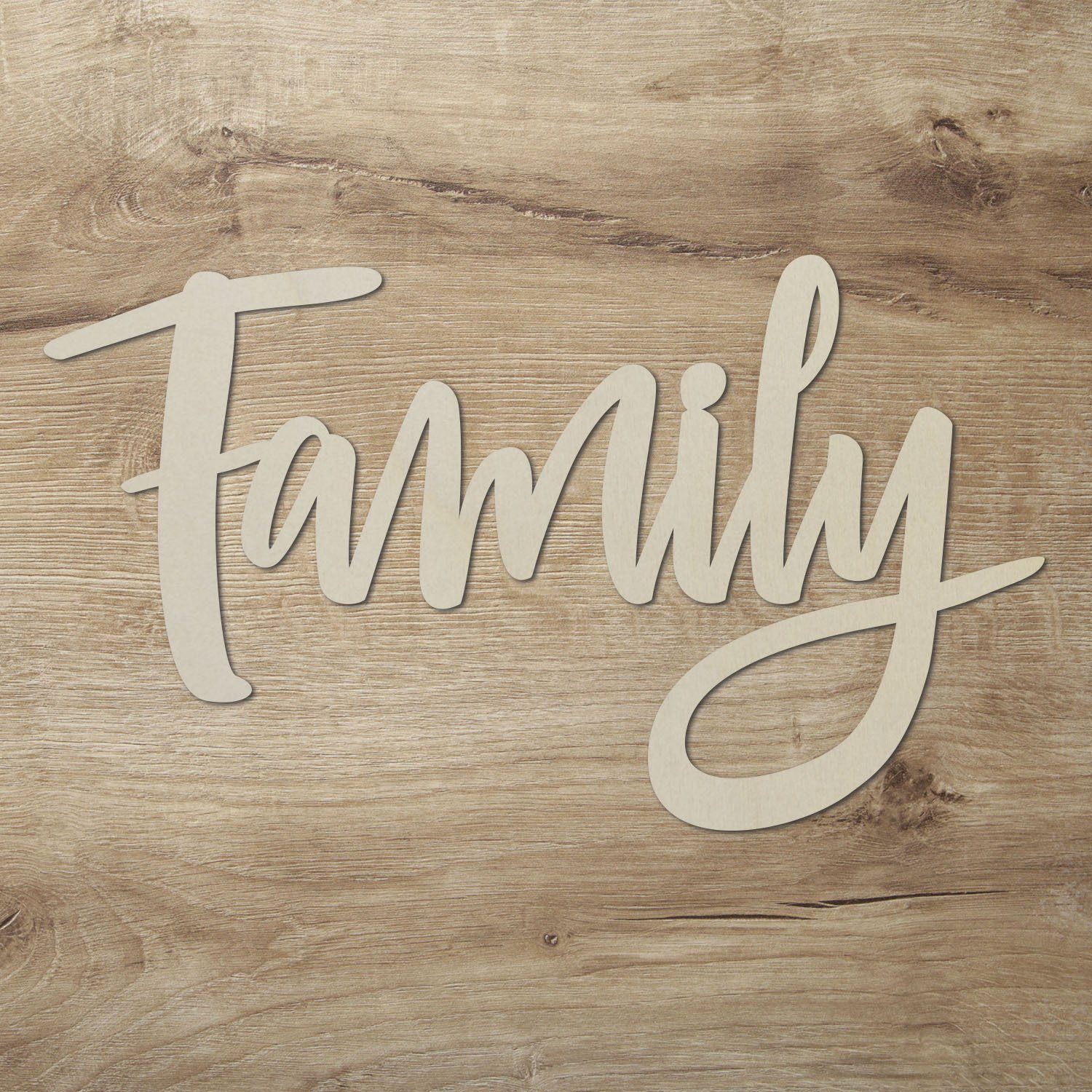 Namofactur 3D-Wandtattoo Wanddeko Schriftzug "Family" Wandbild (1 St), moderne Wandgestaltung aus Holz, für Foto Wand Collage