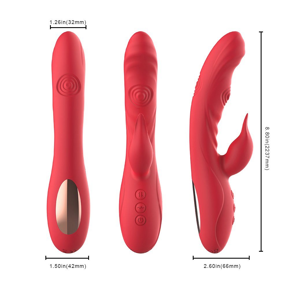 Spielzeug, 7 Funktion), und Sex Wasserdichte G-Punkt für Paare Stimulator, und Vibratorstarb Leise Stark, Stoßfunktion Realistic G-Punkt-Vibrator Frauen, und Frauen Vibration Vibrator, Vibrator für Mutoy mit Zungenlecken Rabbit Dildo, (Dildo Silikon Vibrationmodi Doppelkopf Klitoris Sexspielzeug