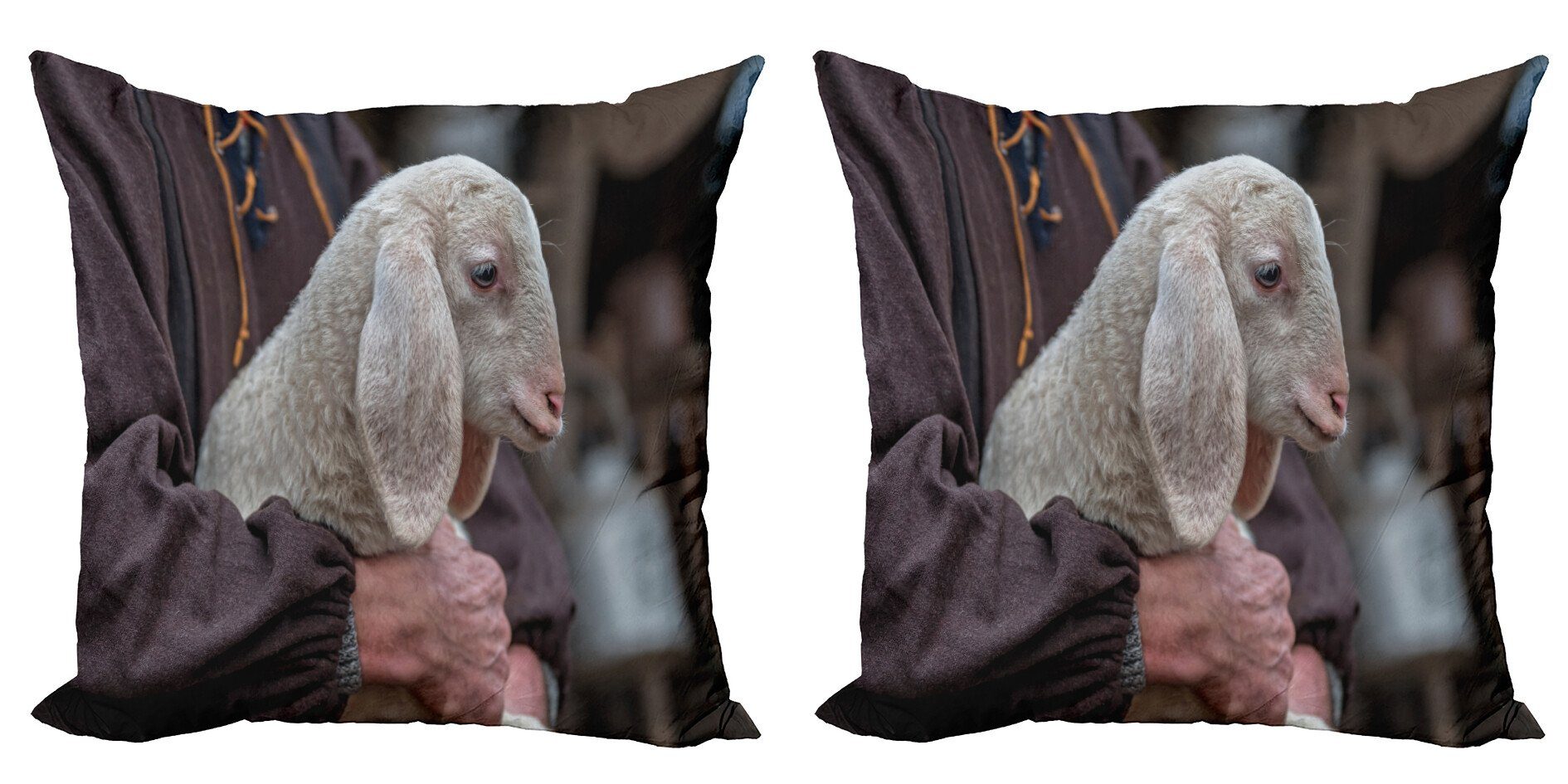 Bauernhoftier Baby Abakuhaus Accent Lamb Kissenbezüge Doppelseitiger Modern Stück), (2 Man Digitaldruck, Old