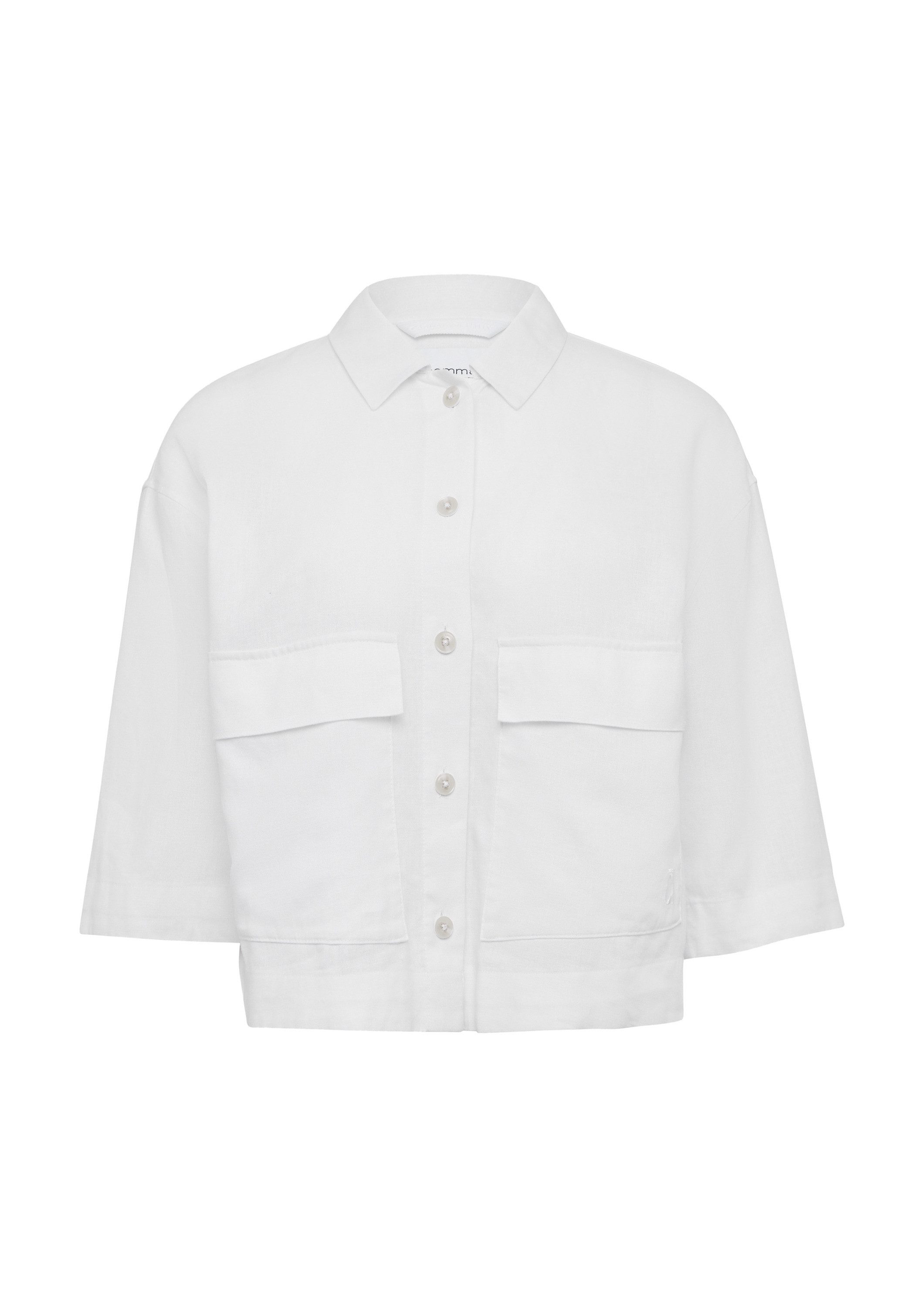 comma Funktionsjacke Indoor-Jacke Kurze Leinemix-Hemdjacke mit 3/4-Ärmeln günstig online kaufen