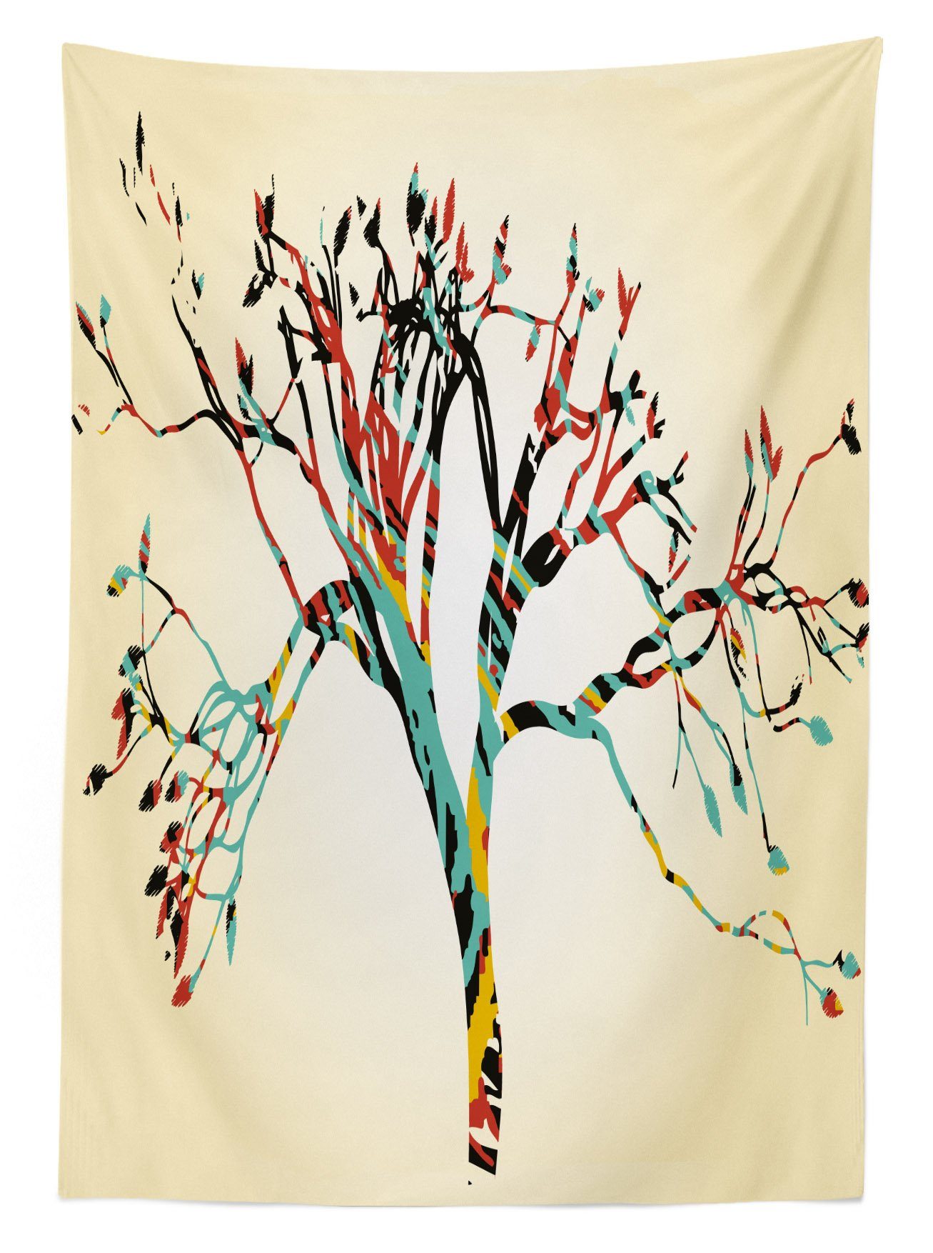 Abakuhaus Tischdecke Farbfest Waschbar Für Farben, den bunte Abstrakte Jahrgang Außen Bereich geeignet Klare Baum
