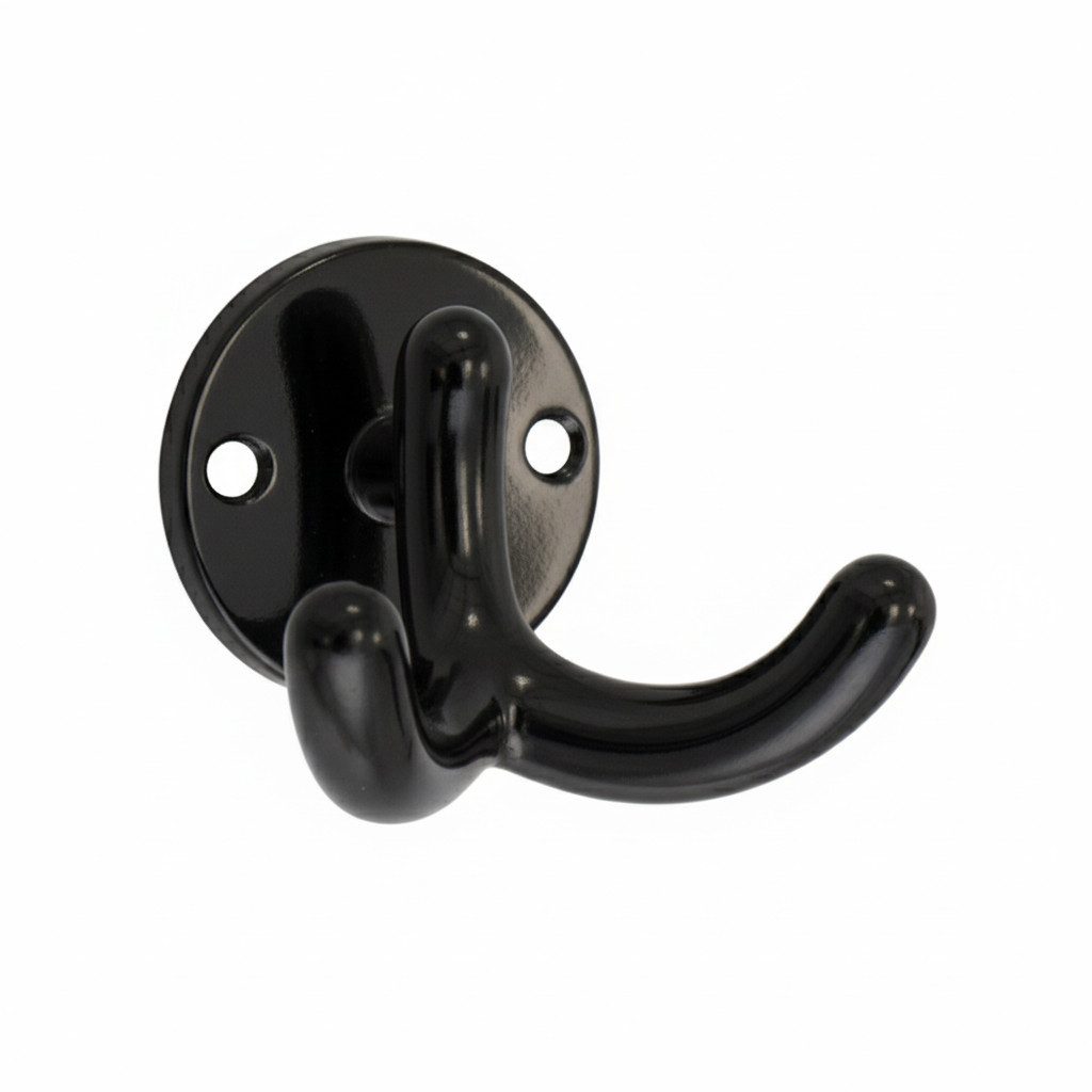 Jürgen Schwerter Hakendesign Kleiderhaken klein/groß, Doppelhaken, Badhaken Aluminium, Schwarz oder Nickel