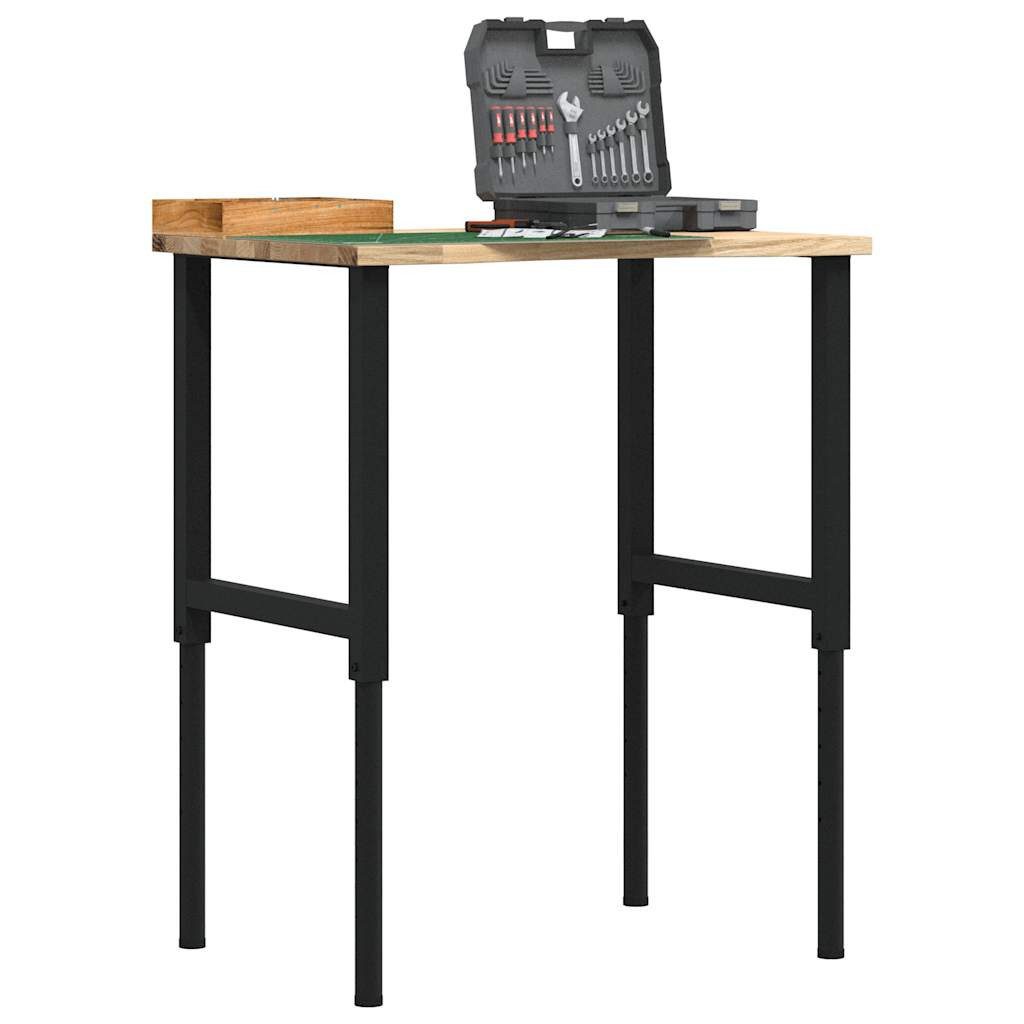 vidaXL Werkbank Werkbank 80x60x(71,5-98) cm Massivholz Eiche, (1-tlg)