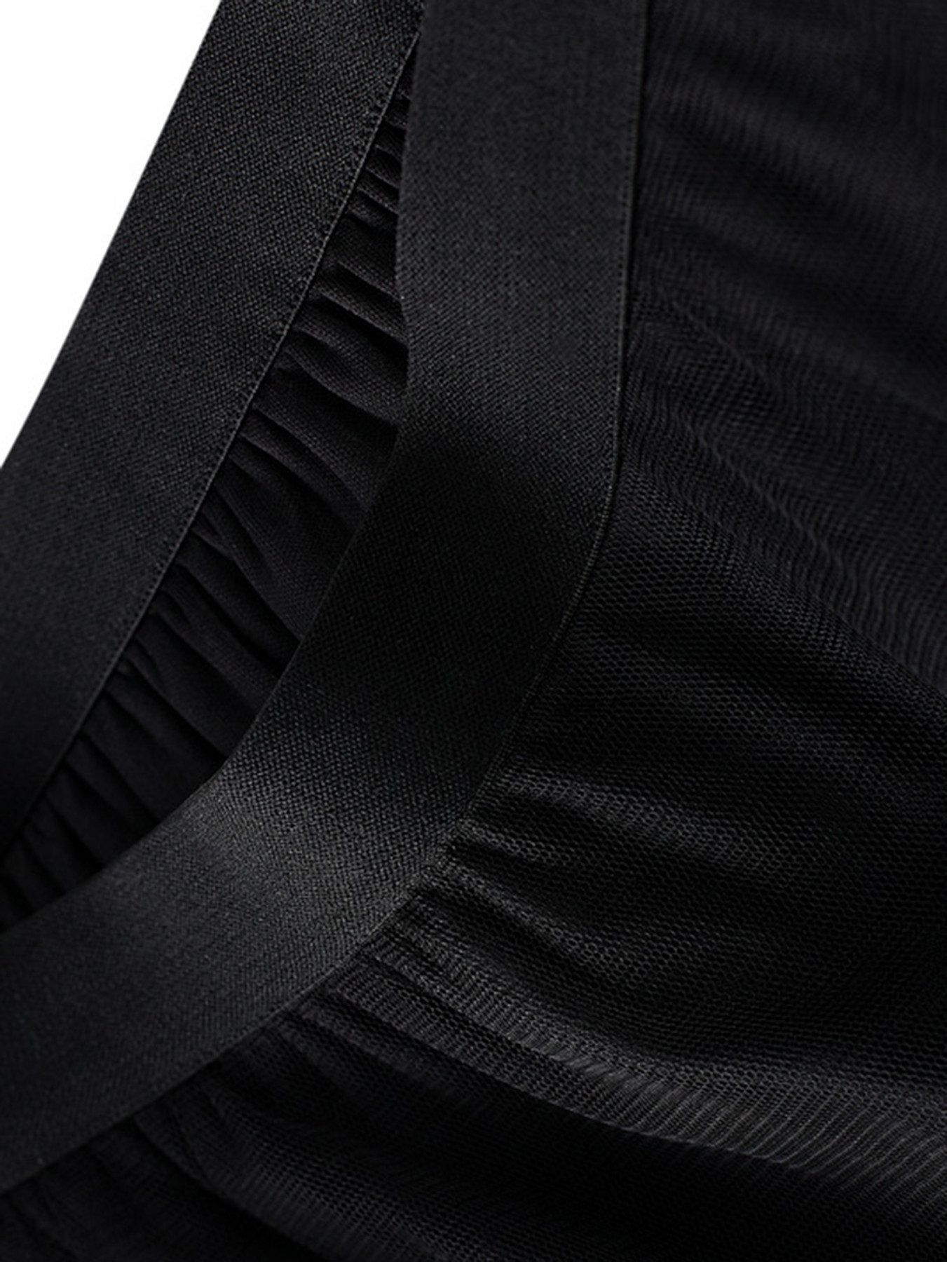 DEBAIJIA Meshrock Damen Röcke Lang Hoch Elastische Taille Elegant