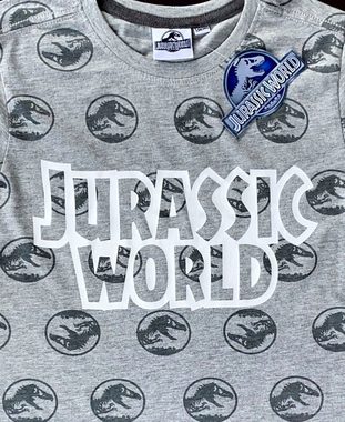 Jurassic World T-Shirt Jurassic World T-Rex Jurassic Park Kinder T-Shirt Kinder + Jugendliche Grau + Blau Größe 134/140 146/152 158/164 170/176 cm Jurassic World Lizensiert