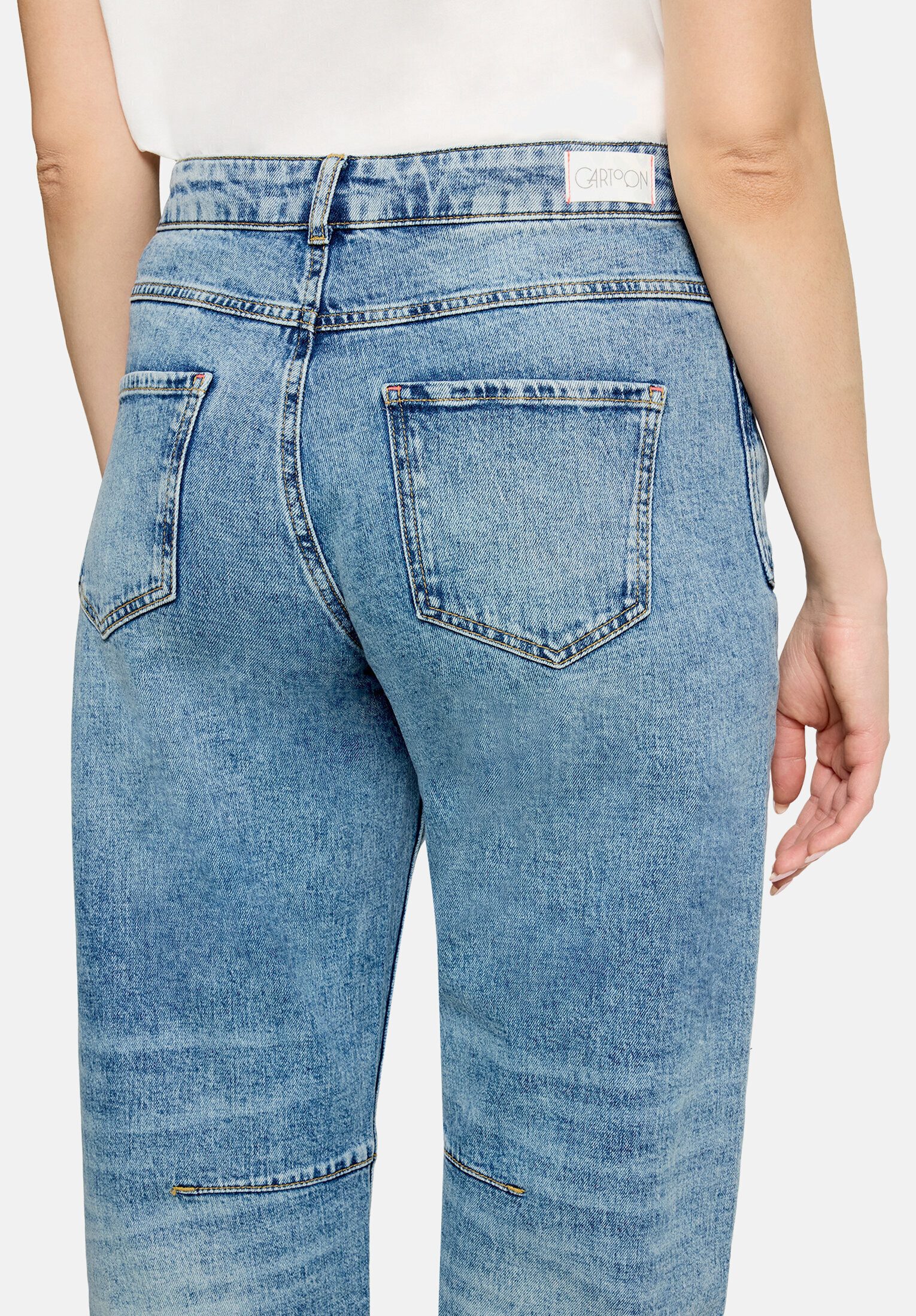 Cartoon Ankle-Jeans Damen mit Bindegürtel