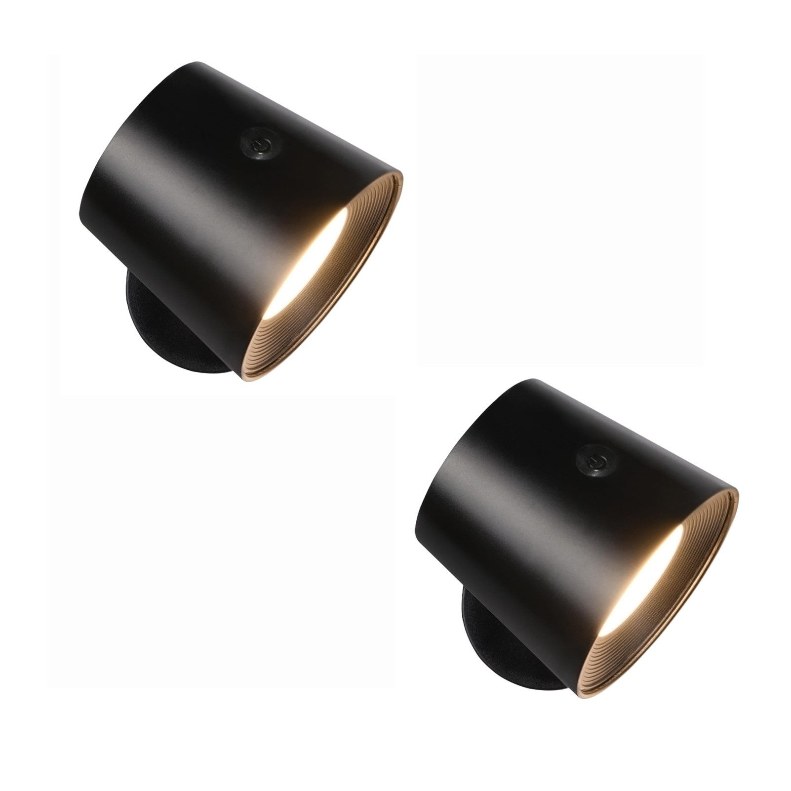 ZMH LED Wandleuchte Wohnzimmer Schwarz Akku 360° Drehbar Touch Control 3 He günstig online kaufen