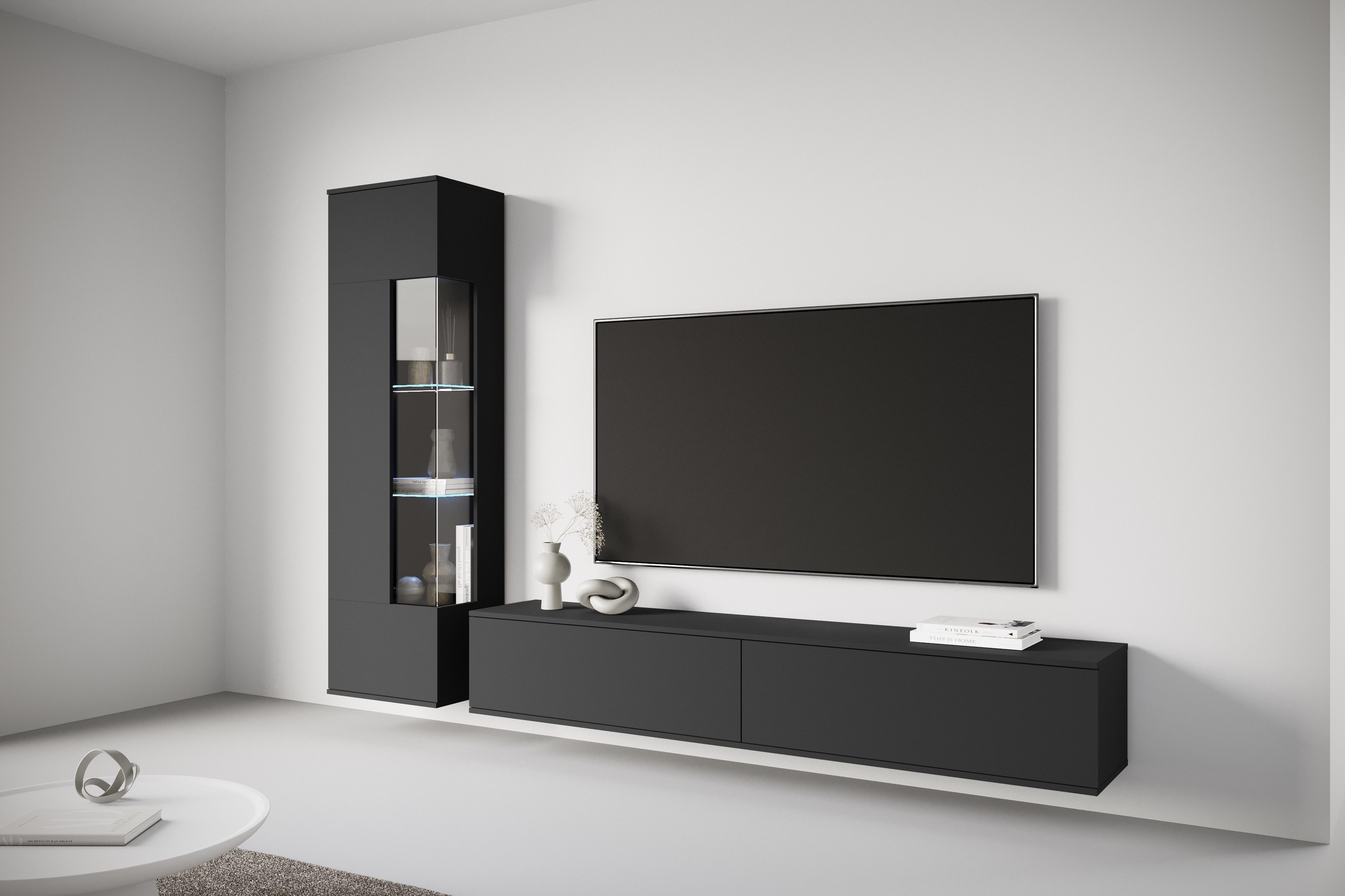 INOSIGN Wohnwand Kenia, Vitrine Türanschlag links/rechts wechselbar, (Kompl günstig online kaufen