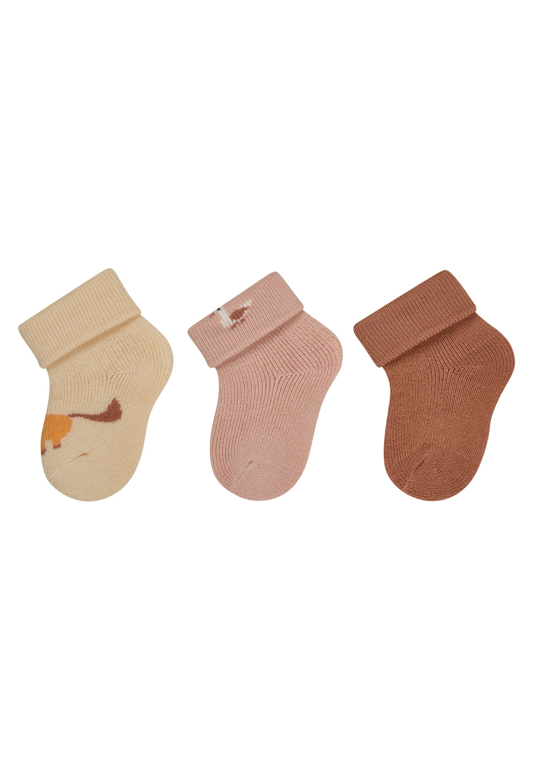 Sterntaler® Feinsöckchen Erstlingssocken 3er-Pack Pferd (3-Paar, 3er-Pack) Erstlingssocken 3erPack, Umschlag, Innenfrottee, hoher Baumwollanteil