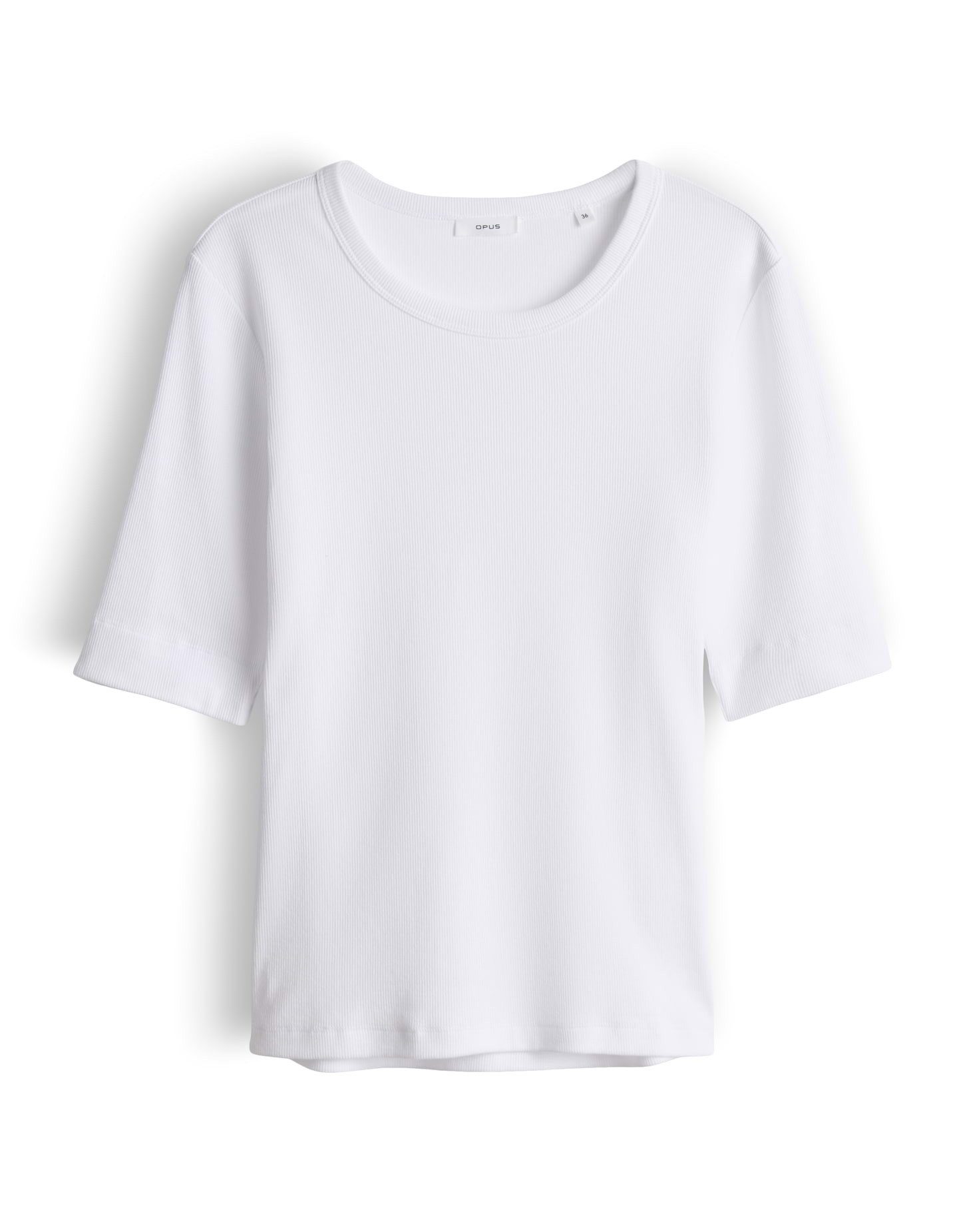 Kurzarmshirt Feines Rippshirt SUSTAFA Slim aus BCI Cotton Mix