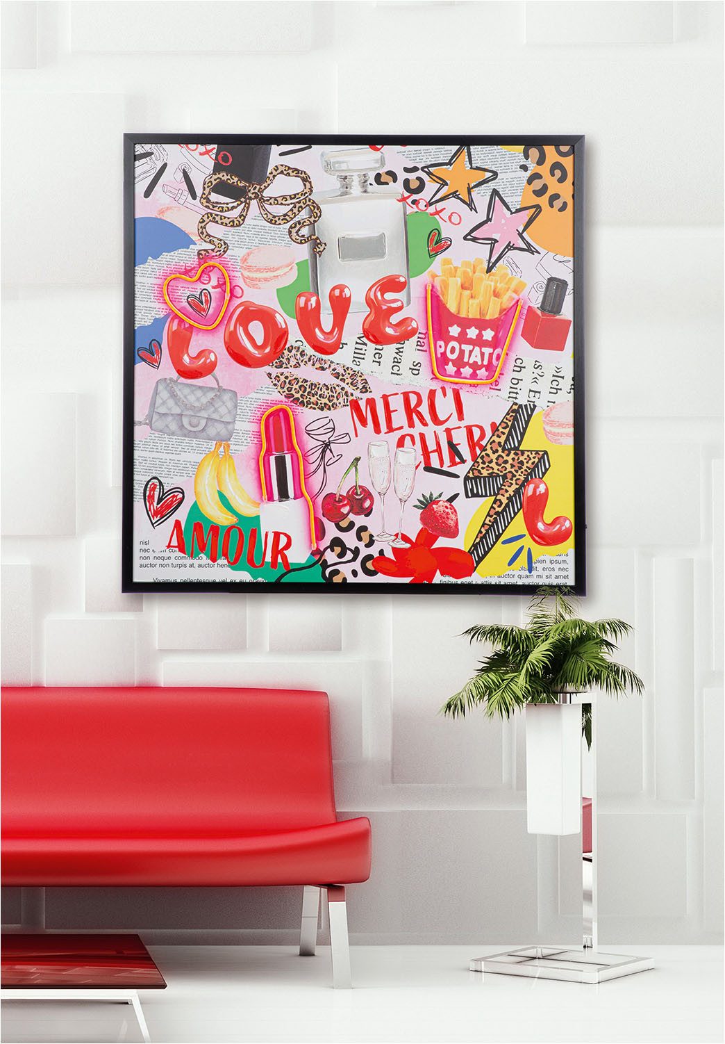 GILDE Leinwandbild Bild quadratisch OOH LALA, Abstrakt (1 St)