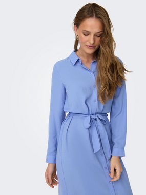 JACQUELINE de YONG Shirtkleid Blusenkleid zum Binden Langarm Dress JDYDIVYA (knielang) 6789 in Blau