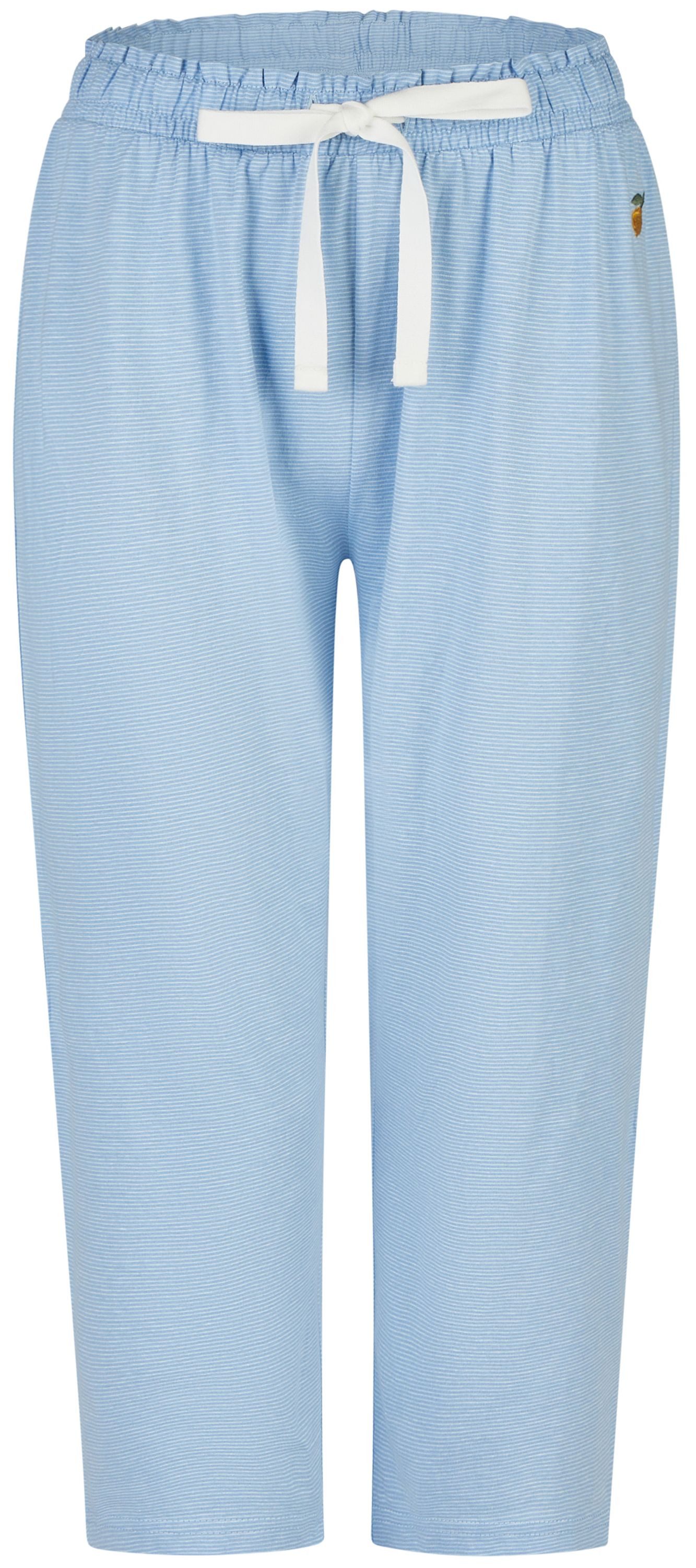 By Louise Pyjamahose Lace Luxury (1-tlg., 1-teilig) Damen Schlafhose Pyjamahose Caprihose Baumwolle