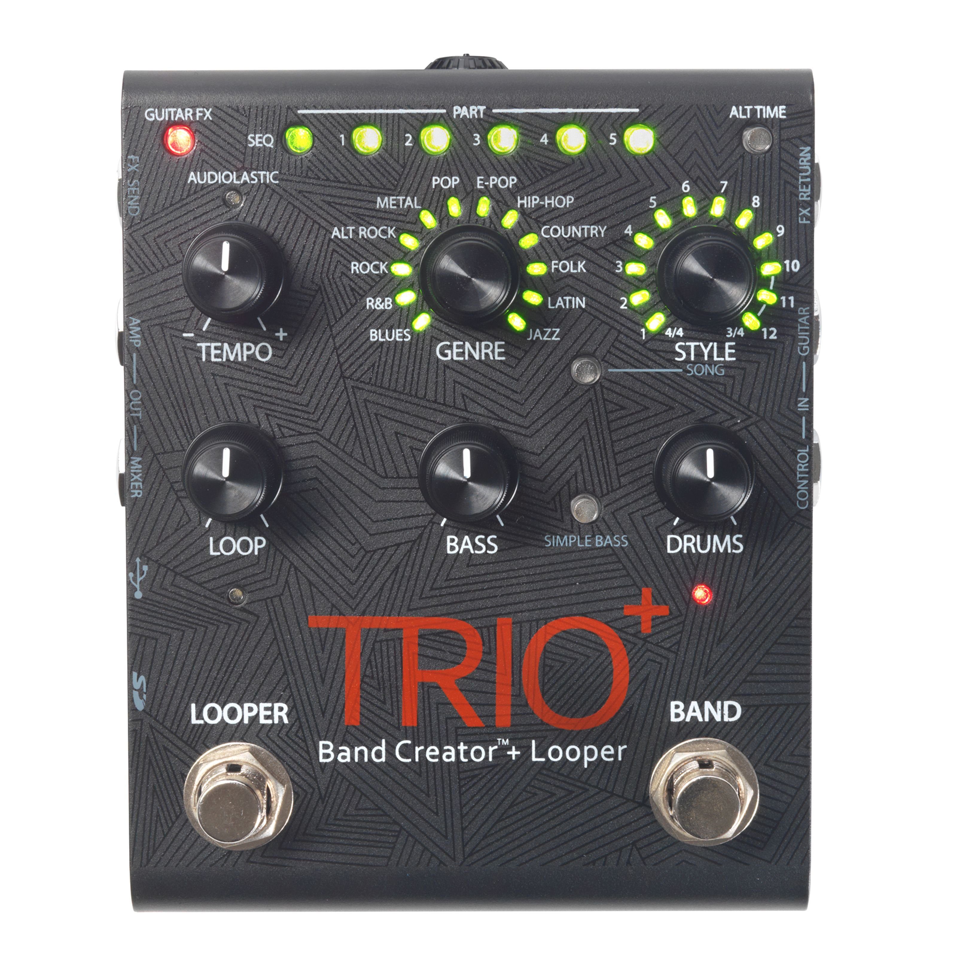 DigiTech Musikinstrumentenpedal, TRIO+ Band Creator Looper - Effektgerät für Gitarren