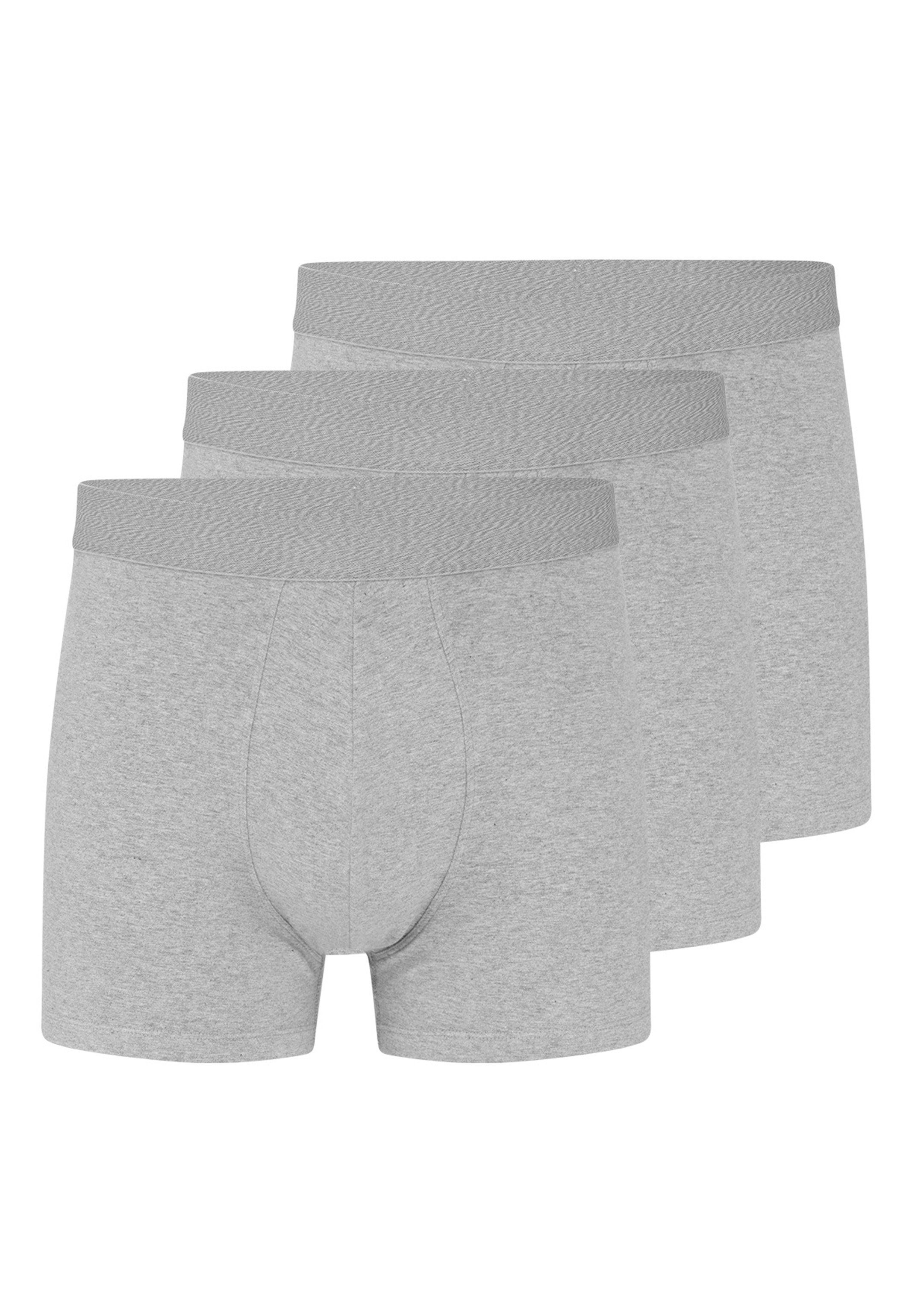 Retro Melange Almonu Short 3-St) Grau Pack Baumwolle Organic - - 3er Pant Cotton Retro Atmungsaktiv - Ohne (Spar-Set, Boxer Eingriff /