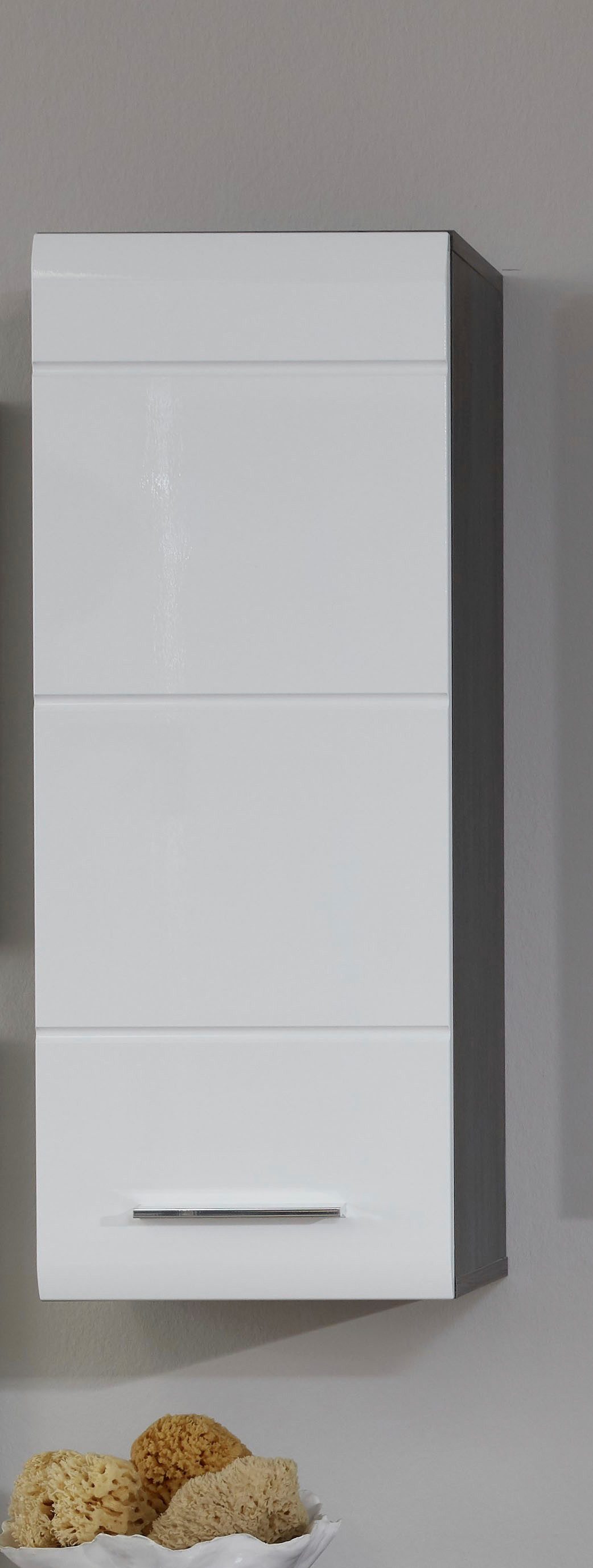 welltime Hängeschrank Sovana Badezimmerschrank mit 2 Fächern in Weiß - (B/T/H) 30/24/77 cm