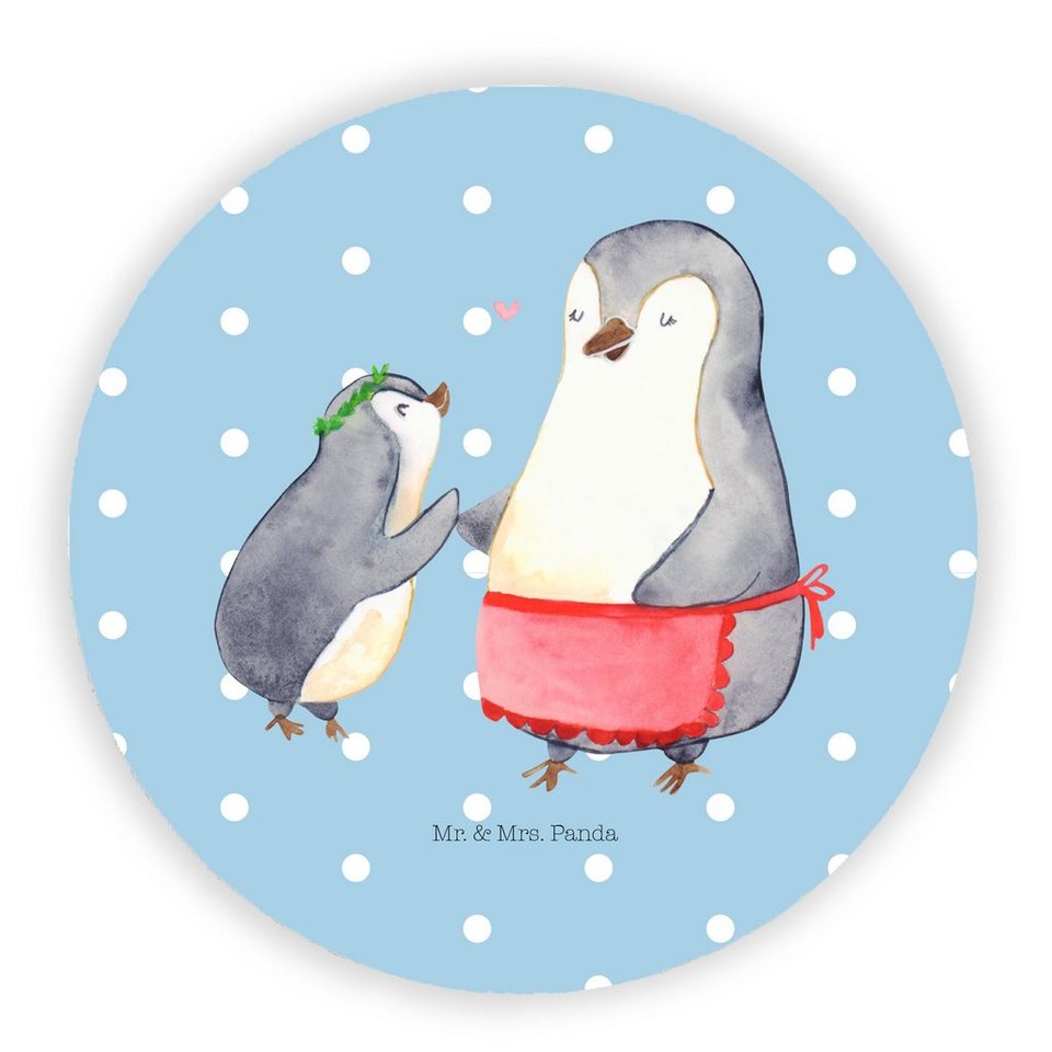 Mr. & Mrs. Panda Magnet Pinguin mit Kind - Blau Pastell - Geschenk,  Lieblingsmensch, Mama, Mu (1-St)