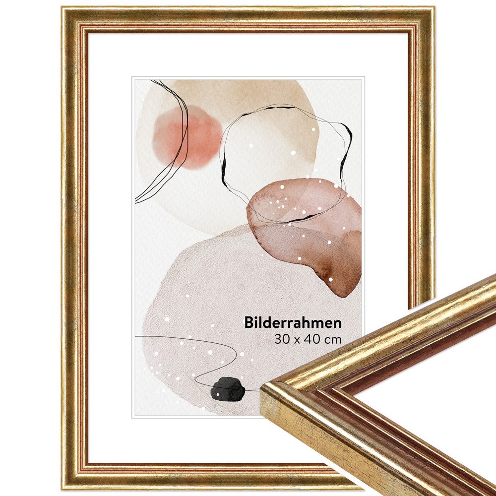 WANDStyle Bilderrahmen H400, Gold, aus Massivholz im Stil Antik günstig online kaufen
