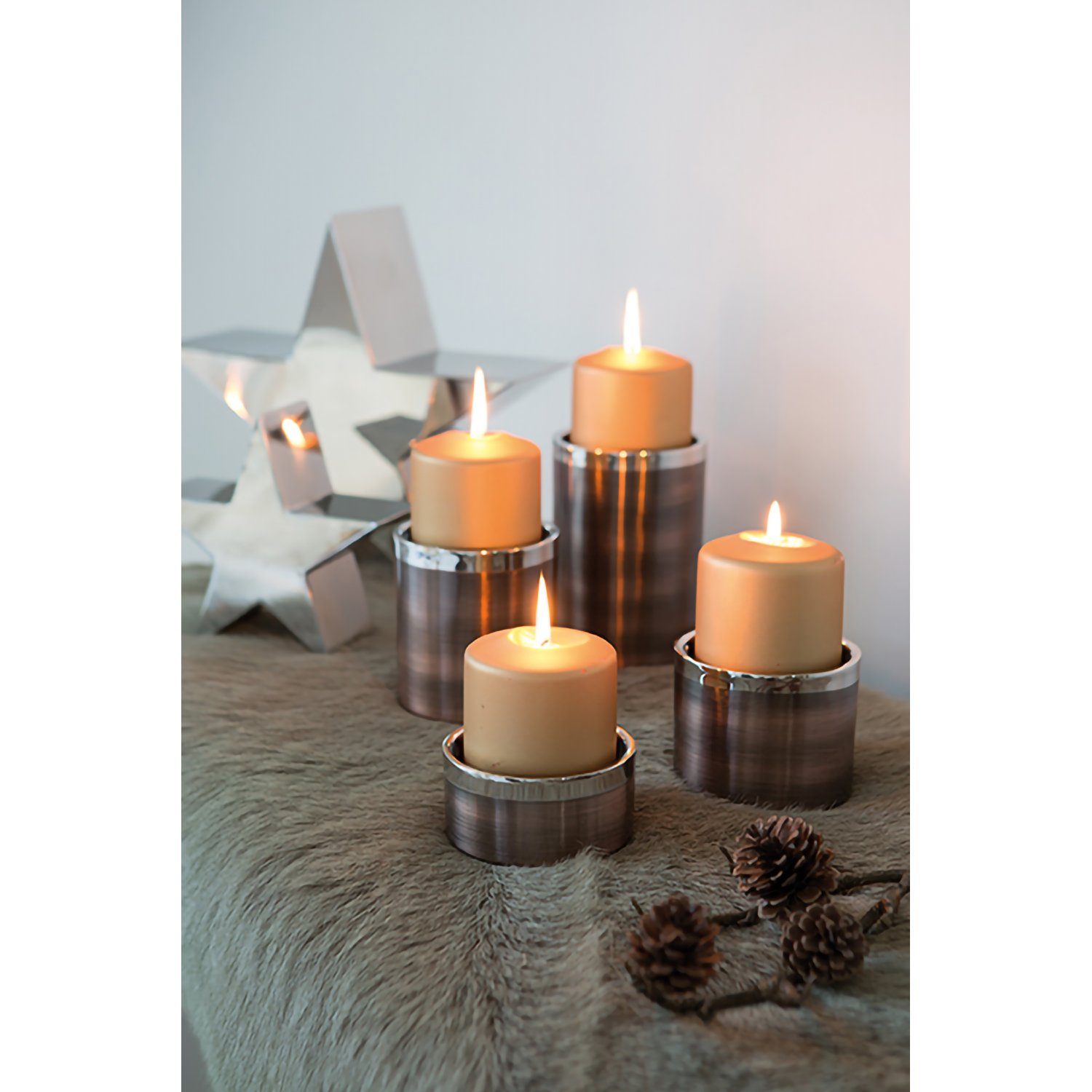 im Moderner Kerzenhalter Weihnachtsdeko modernen aus Fink VITO, Kerzenhalter Edelstahl, Design, (1 St),