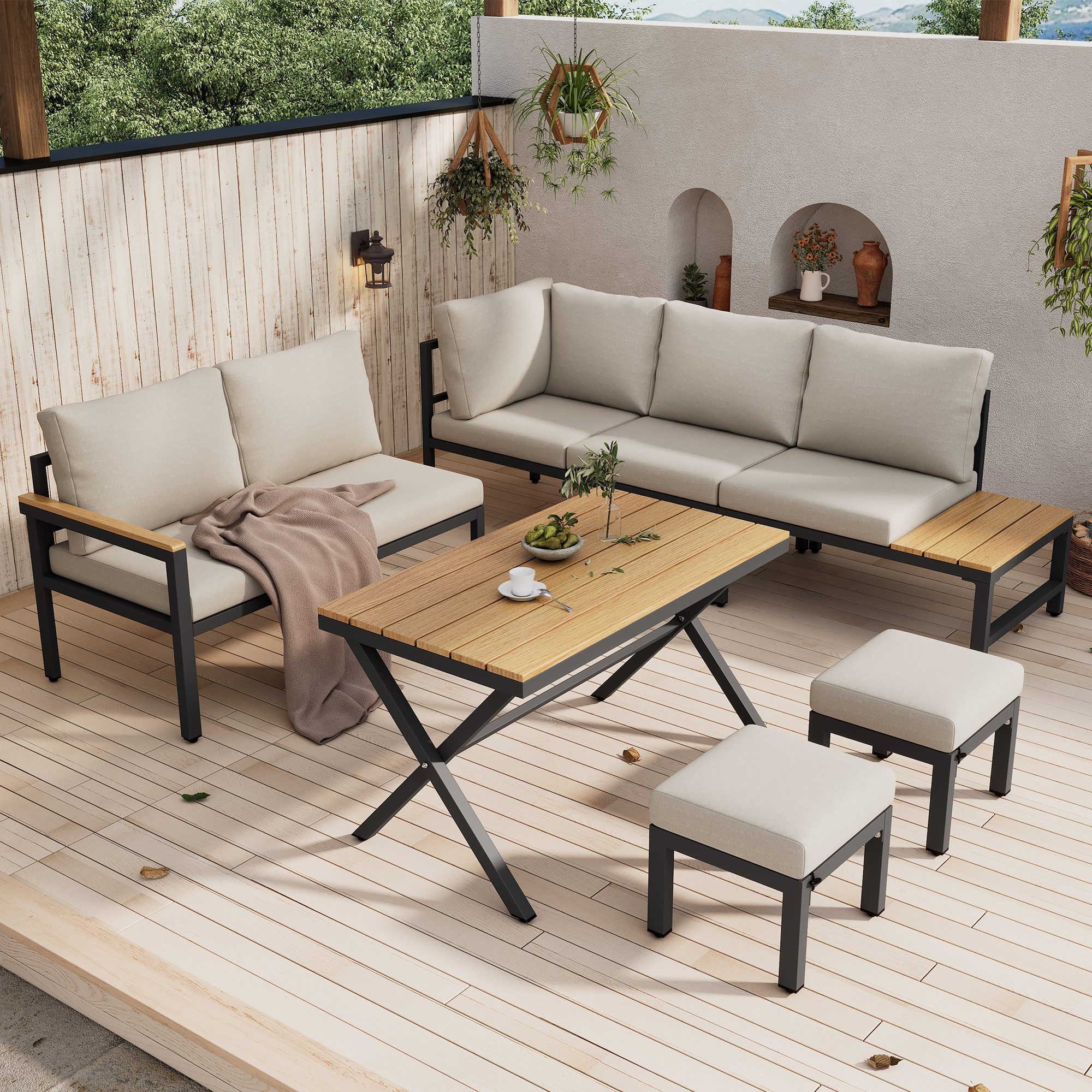HAUSS SPOLE Gartenlounge-Set Gartenmöbel-Set mit Ecksofa, günstig online kaufen