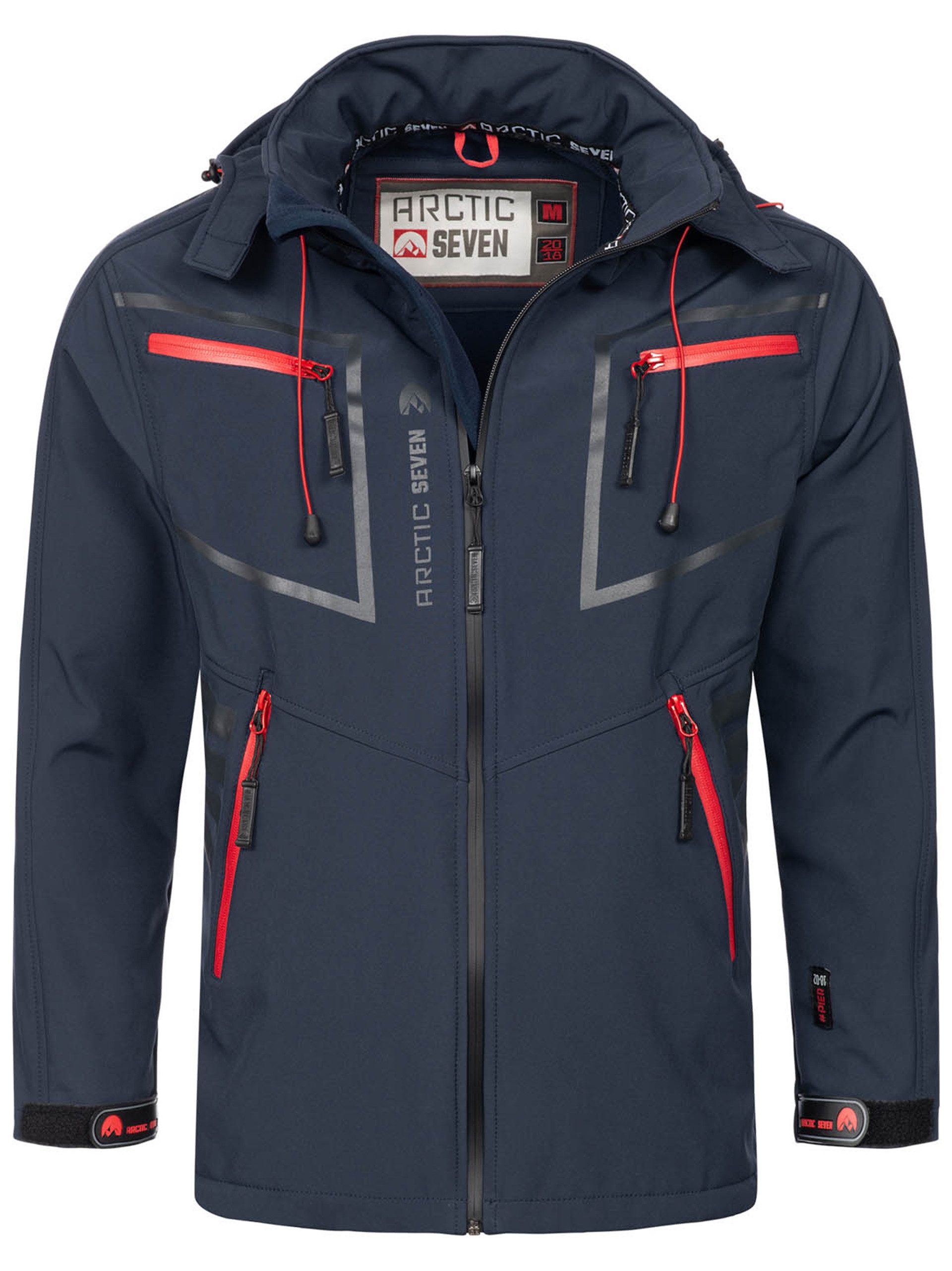Arctic Seven Softshelljacke ASPierr sportliche Outdoor Funktionsjacke mit abnehmbarer Kapuze – Bild 5 von 5