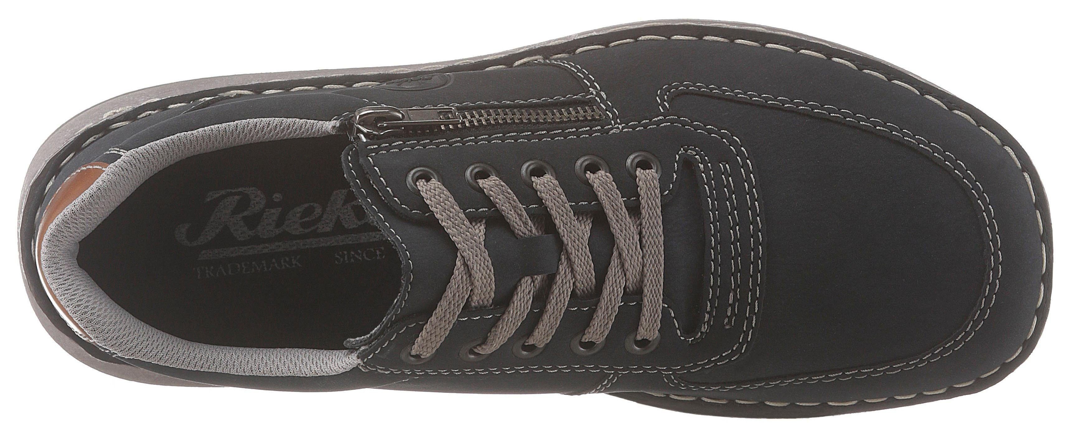 Rieker Schnürschuh mit seitlichem Reißverschluss, Freizeitschuh, Halbschuh, Schnürschuh