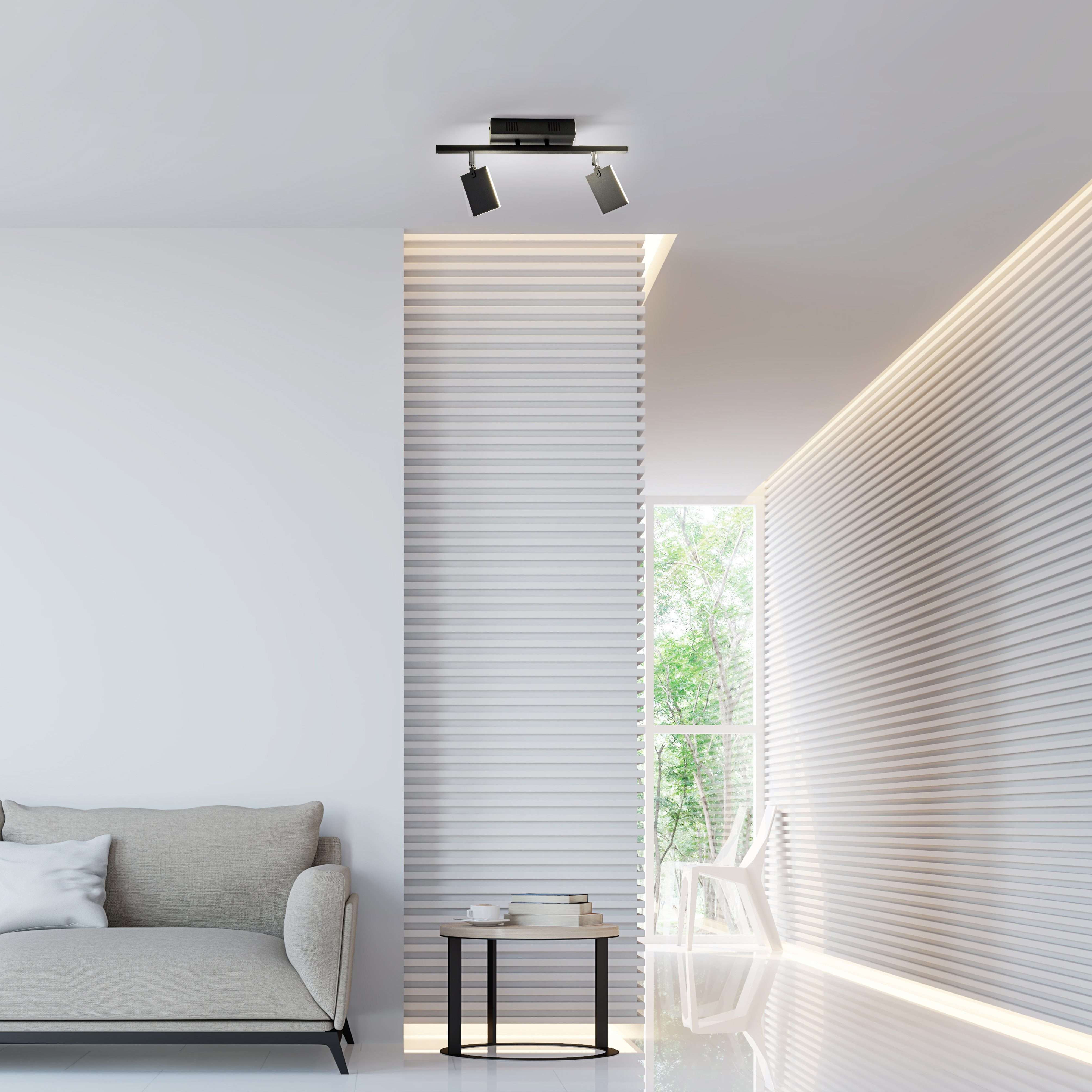 Neuhaus PURE LED Deckenleuchte PURE Mira, CCT - über Fernbedienung, LED fest integriert, warmweiß - kaltweiß, Dimmbar über Fernbedienung, CCT, Spotköpfe verstellbar