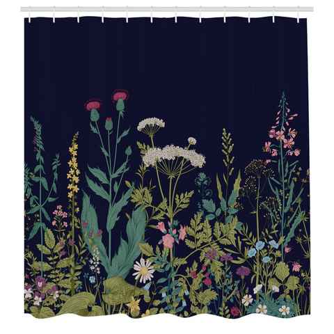 Abakuhaus Duschvorhang Moderner Digitaldruck mit 12 Haken auf Stoff Wasser Resistent Breite 175 cm, Höhe 180 cm, Botanisch Rural Kräuter Blumen