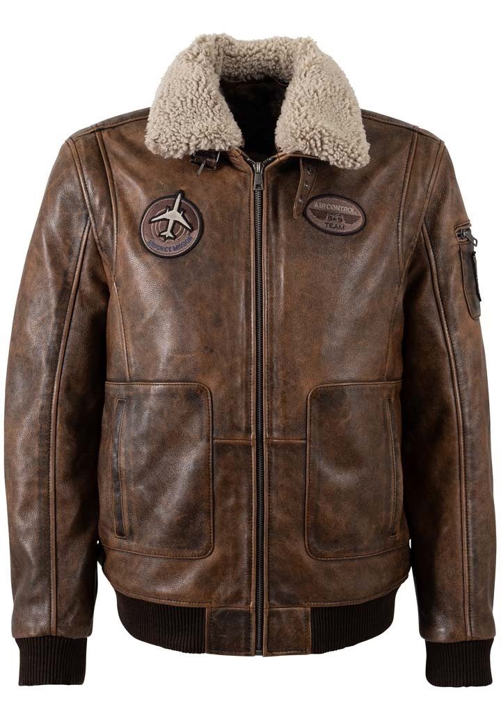 Mauritius Lederjacke MMJolvin Pilotenjacke aus Lammleder mit abnehmbarem Fe günstig online kaufen
