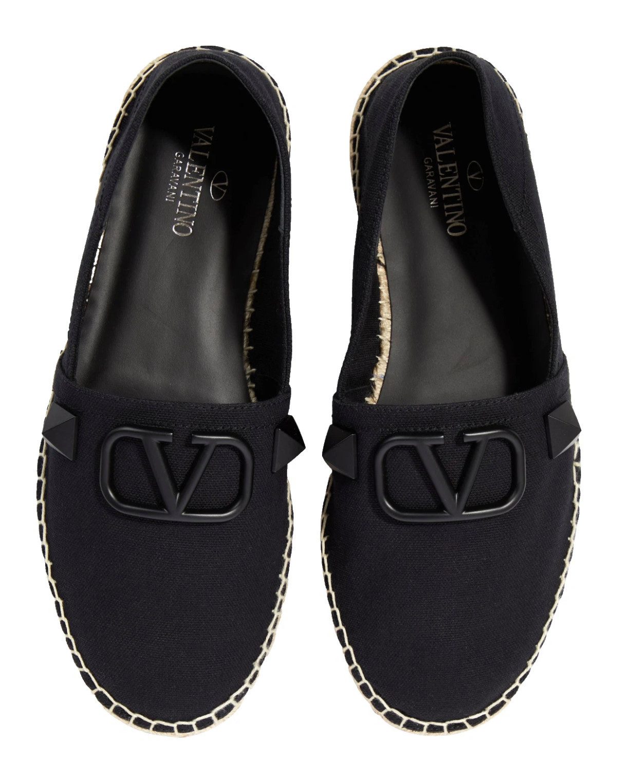 VALENTINO GARAVANI Herren Schuhe Canvas Loafers V-Logo Stud Slipper Espadrille Tonales V-Logo mit charakteristischen Stud