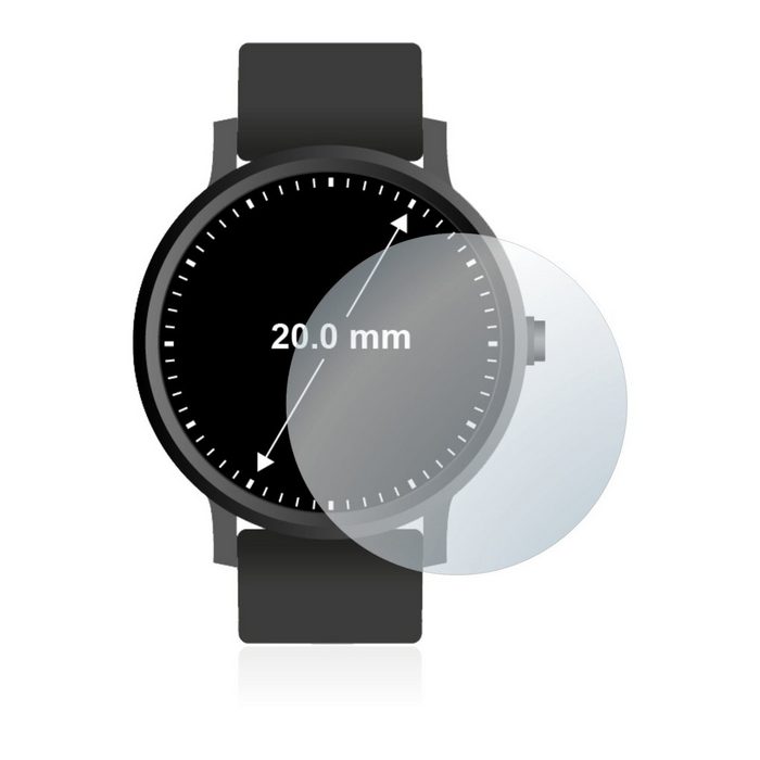 BROTECT flexible Panzerglasfolie für Armbanduhren (Kreisrund ø: 20 mm) Displayschutzglas Schutzglas Glasfolie klar