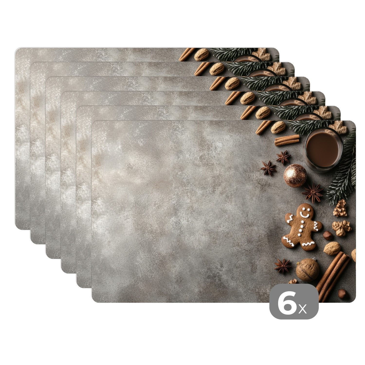 MuchoWow Platzset Winter - Weihnachten - Warm - Essen, (6-St), Platzsets, T günstig online kaufen