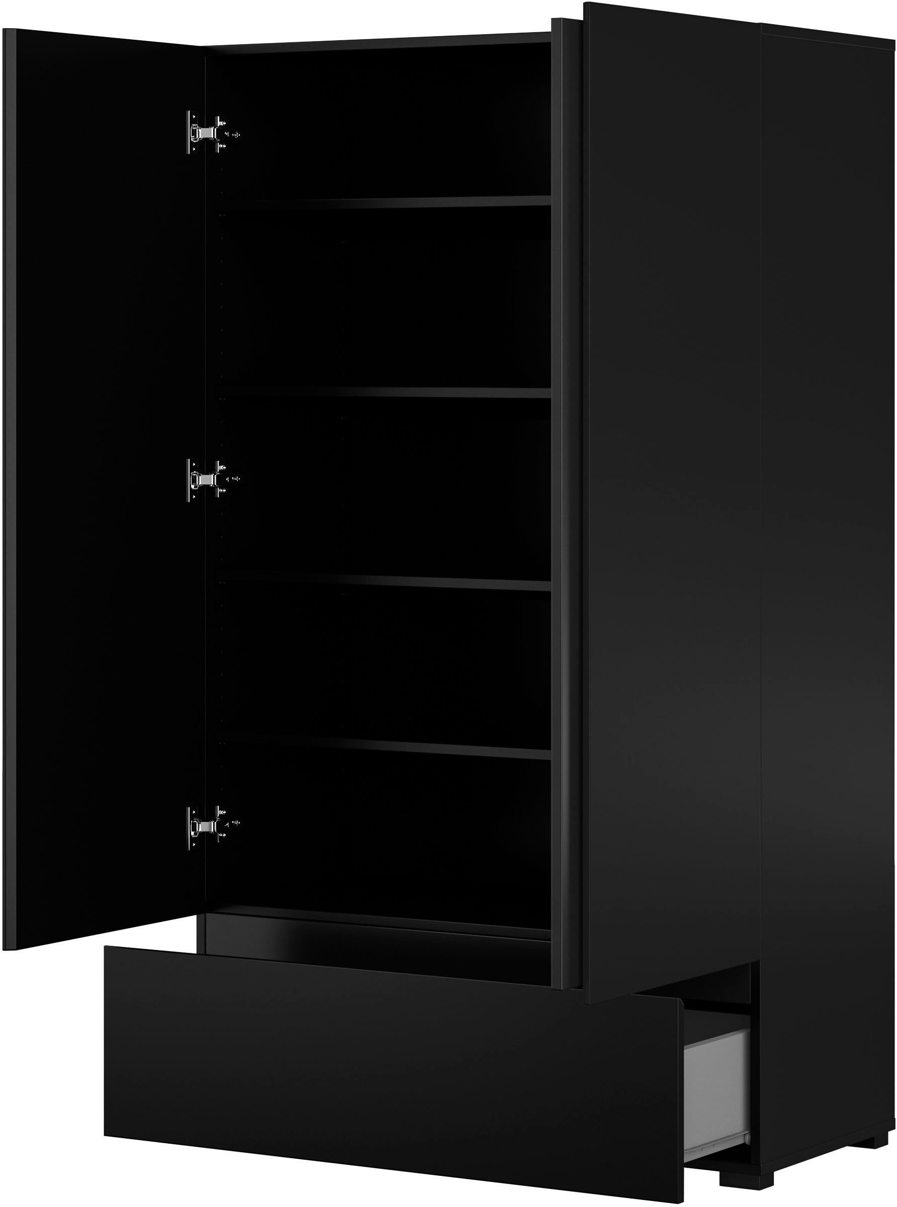 OTTO home Mehrzweckschrank Cross,Breite 89 cm, Highboard, Universalschrank, Garderobe Waescheschrank mit viel Stauraum, Einlegeböden verstellbar – Bild 4 von 5