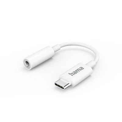 Hama Aux-Adapter USB-C – 3,5-mm-Klinke-Buchse, Weiß Audio-Adapter USB-C zu 3,5-mm-Klinke