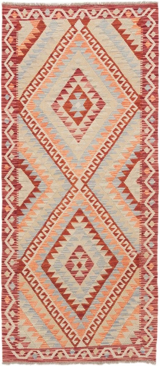 Orientteppich Kelim Afghan 87x185 Handgewebter Orientteppich Läufer, Nain Trading, rechteckig, Höhe: 3 mm