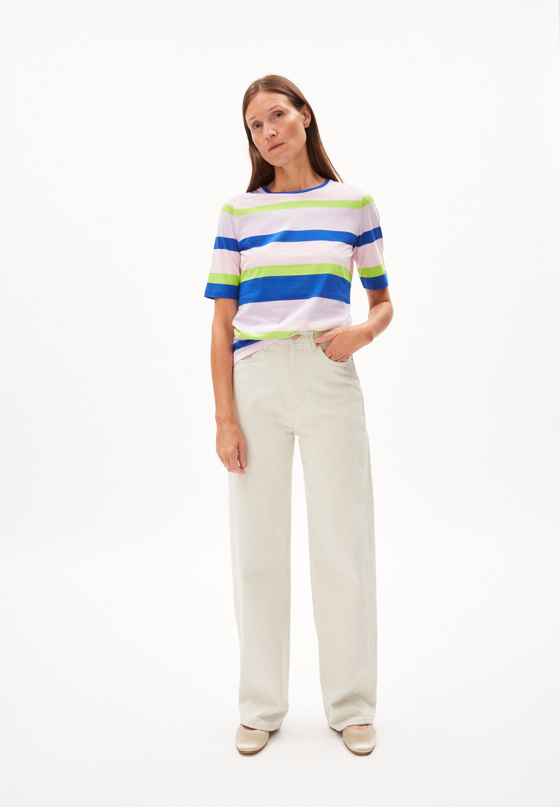 Armedangels T-Shirt DONAAJI MULTI COLOR Fitted