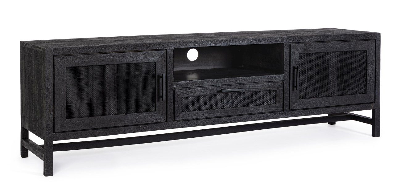 Feeling4Home TV-Board Weston aus Mangoholz, 180 cm, Türen mit Magnetverschluss
