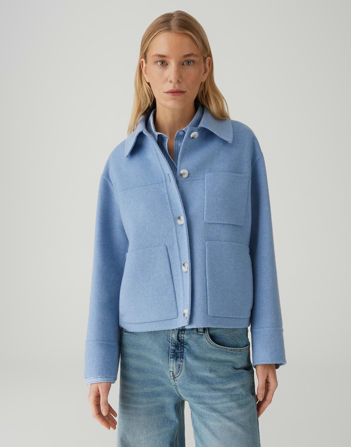 OPUS Wolljacke HELIA im hochwertigen Woll Mix Lockere Passform, gerader Schnitt, überschnittene Schulter