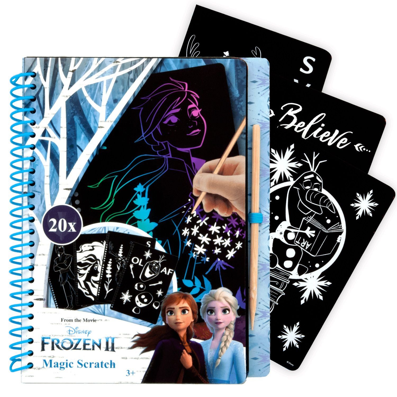 Disney Frozen Notizbuch Kratzbild Kratzkunst Magic Scratch Set für Kinder