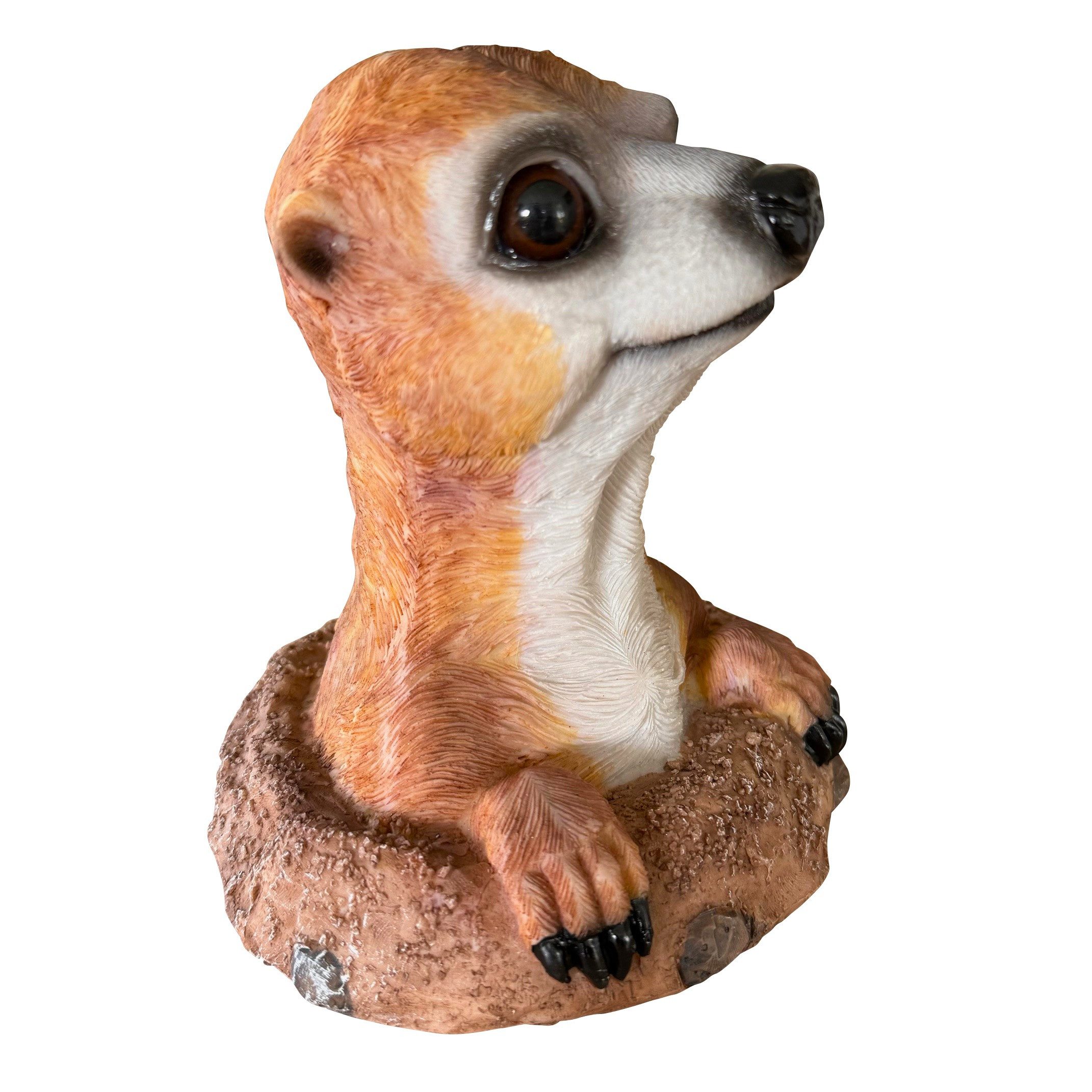 Online-Fuchs Gartenfigur Erdmännchen - Deko Figuren für den Garten - Wetterfest, aus Kunstharz gefertigt für den Außenbereich – Bild 4 von 4
