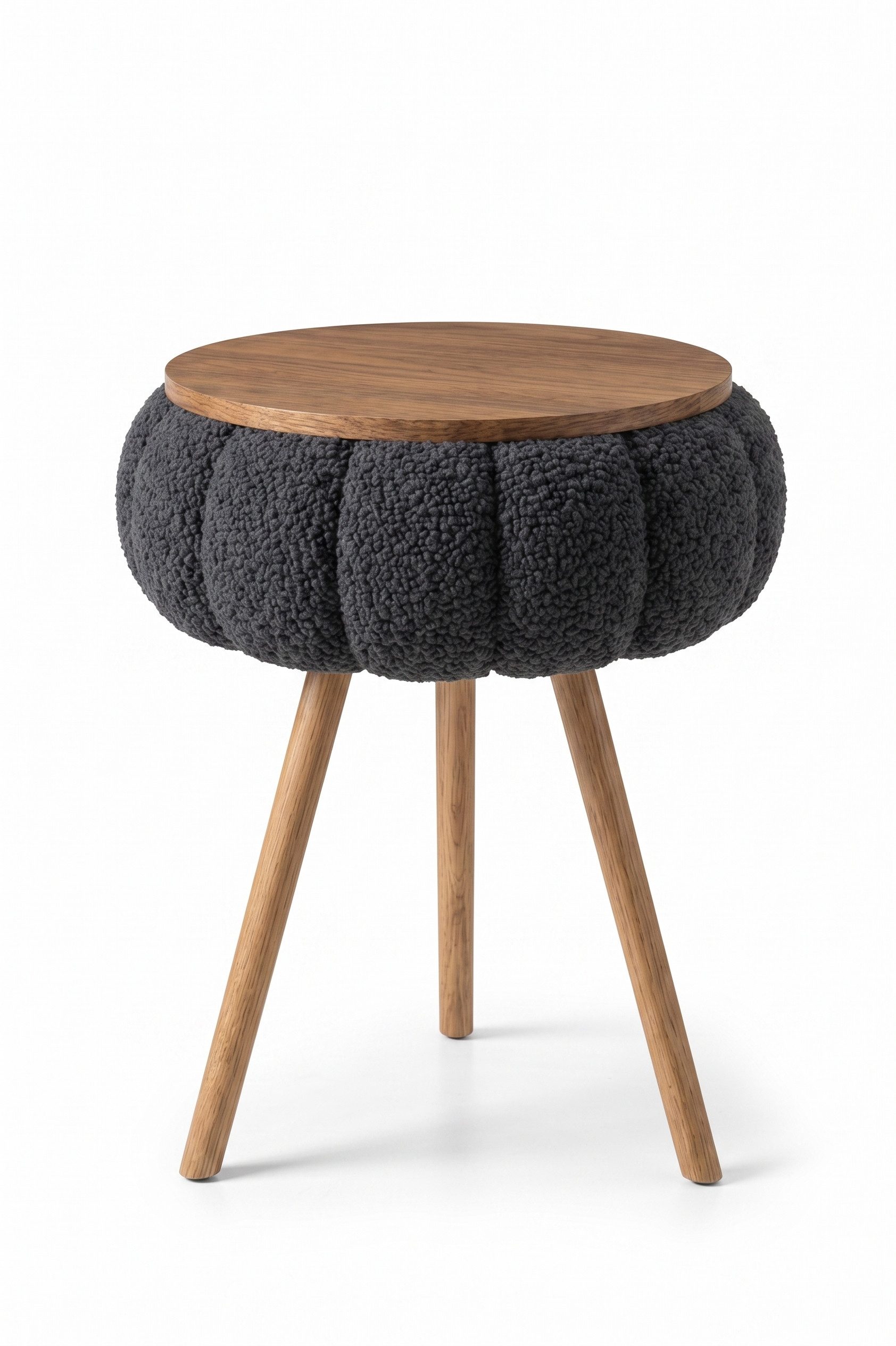 Skye Decor Beistelltisch Snug Japandi (1-St), Teddy-Optik mit Buchenholzbeinen