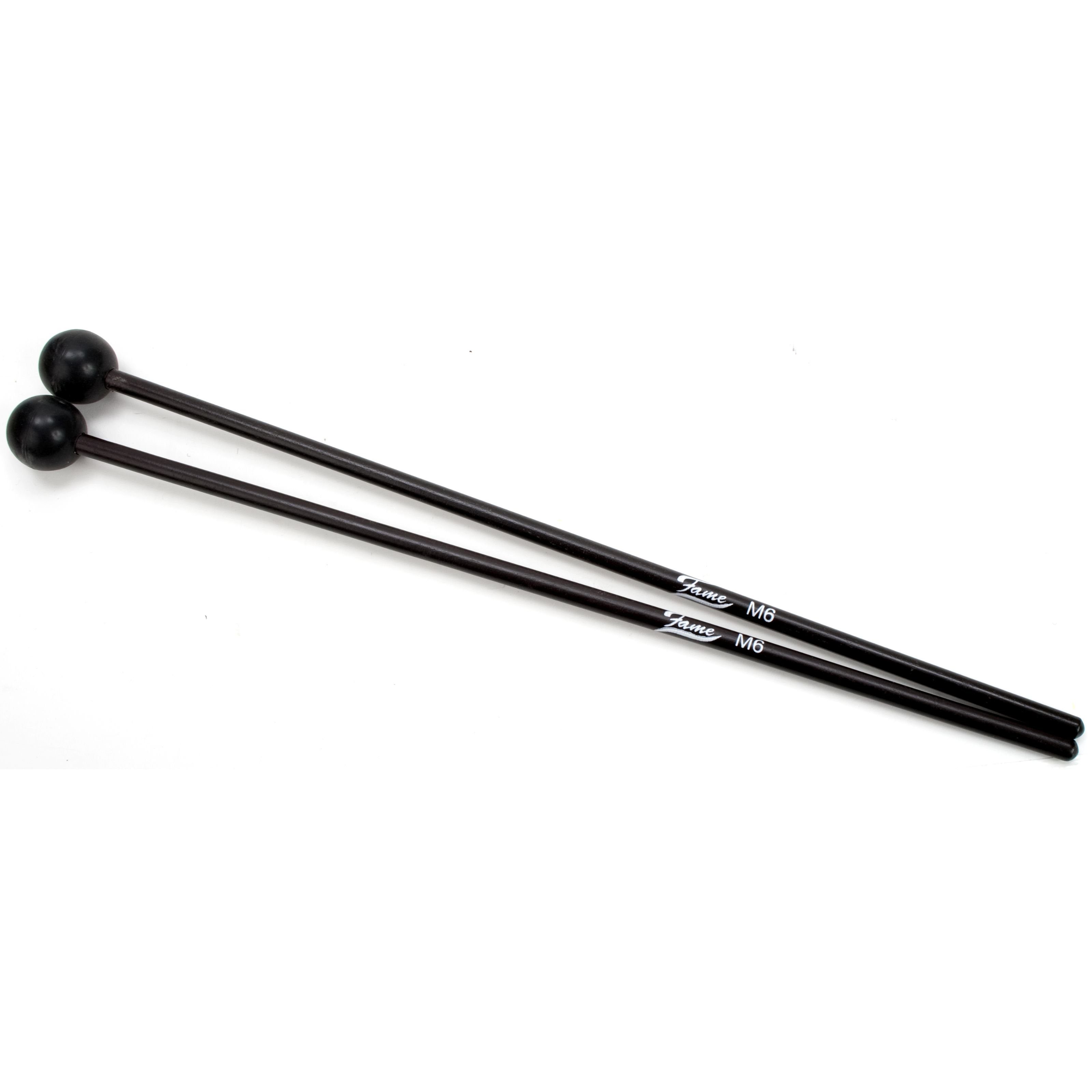 FAME Xylophon Schlägel (F6H Konzert Percussion Schlägel Xylophon Schlägel 400mm Länge Hart Kunststoff Schlägelkopf Holzstiel Schwarz Ideal für professionelle Musiker 30 Tage Money-back Garantie, Sticks, Beater und Mallets, Concert Percussion Schlägel), F6