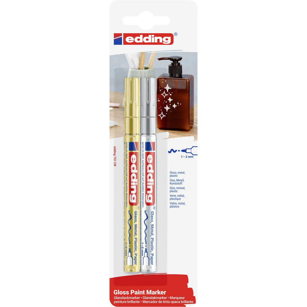 edding Lackmarker Edding 751 4-751-2-1-53-54 Lackmarker Gold, Silber 1 mm, 2 mm