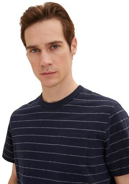 TOM TAILOR T-Shirt im Streifendesign und mit Bursttasche