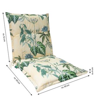 Dehner Polsterauflage Romagna, Baumwolle/Polyester, ca. 50 x 52 x 50 cm, bunt, Stuhlkissen wasserabweisend, Polster für Gartenstühle