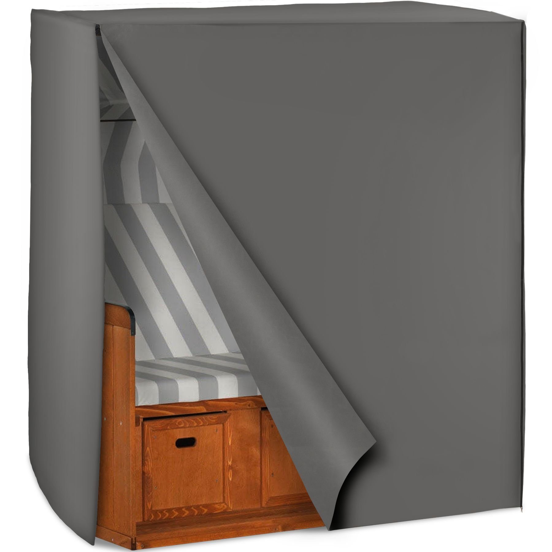 tectake Gartenmöbel-Schutzhülle Schutzhülle für Strandkorb, mit 2 Reißversc günstig online kaufen